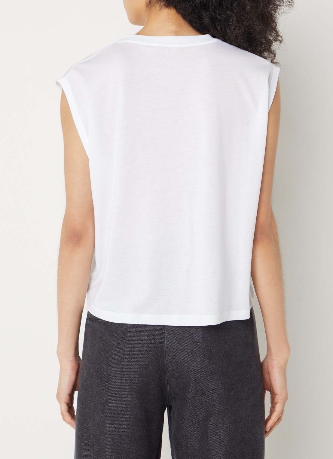 Sessùn Deedo mouwloze top  met stretch - achterkant wit