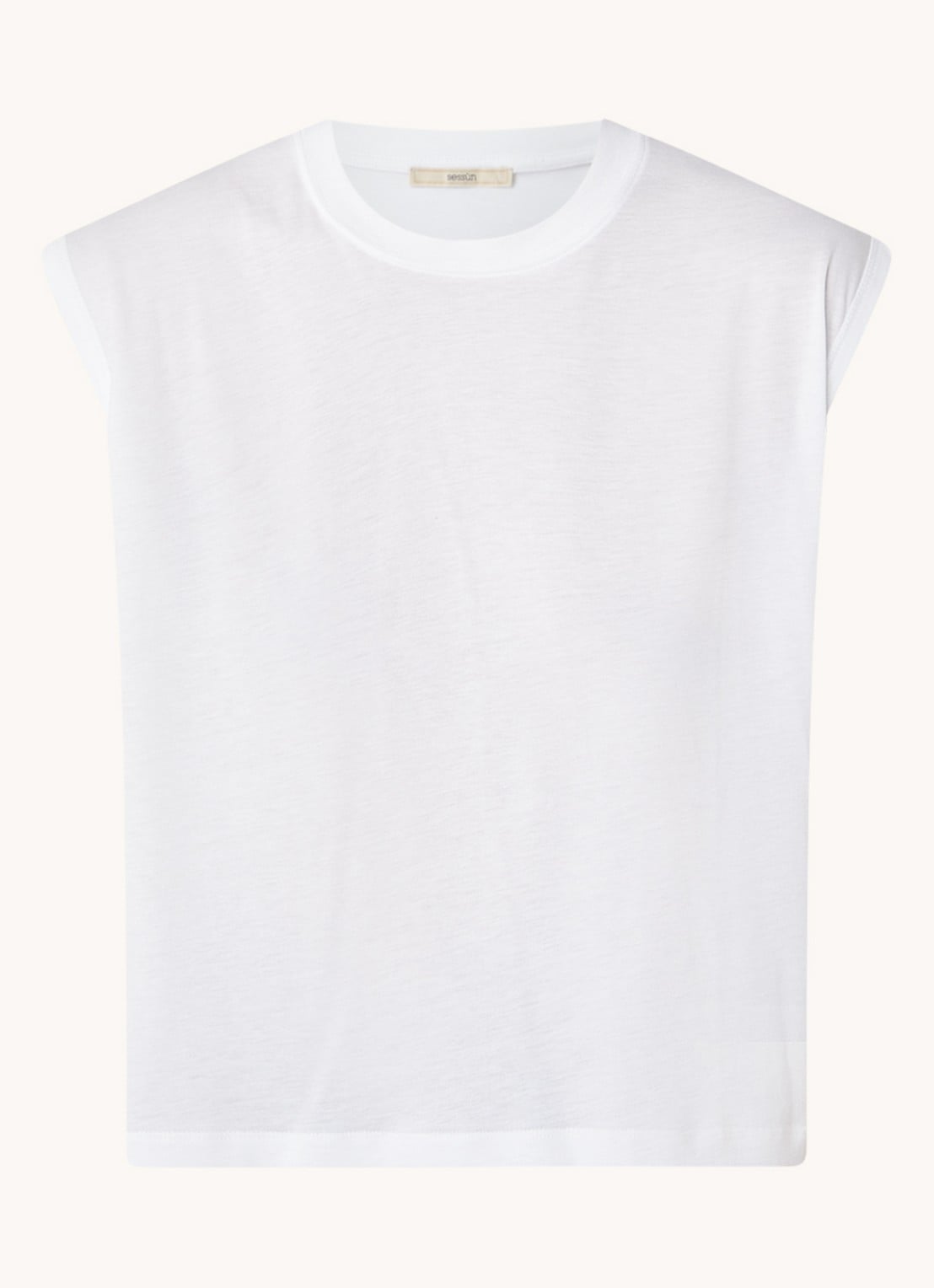 Sessùn Deedo mouwloze top  met stretch - voorkant 3 wit