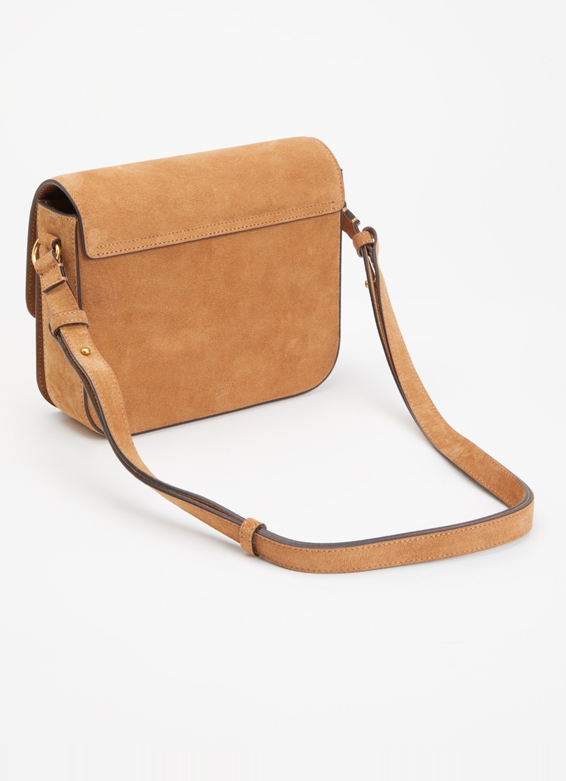 Sessùn Diviluz crossbodytas van leer met verstelbare schouderriem - achterkant cognac