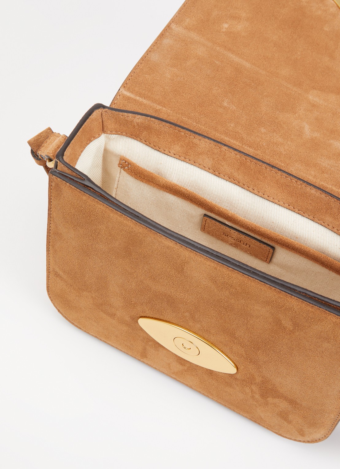 Sessùn Diviluz crossbodytas van leer met verstelbare schouderriem - detail 2 cognac