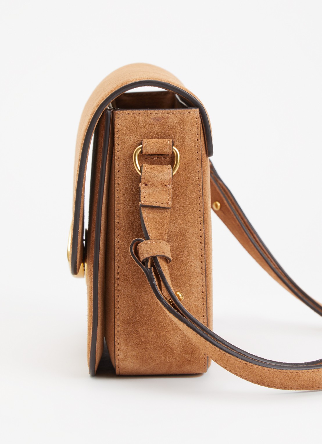 Sessùn Diviluz crossbodytas van leer met verstelbare schouderriem - detail 3 cognac