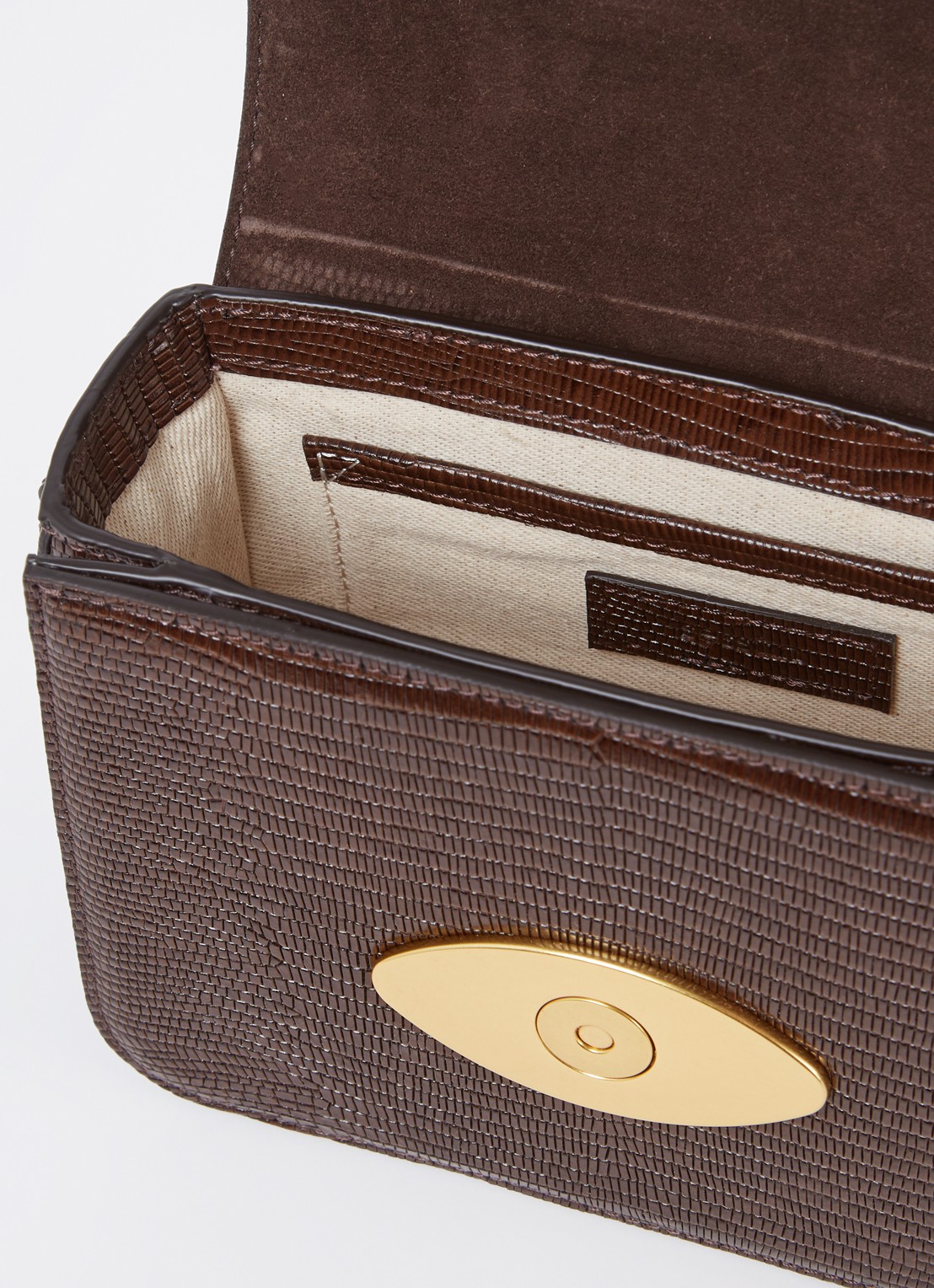 Sessùn Diviluz mimo crossbodytas van leer met crocostructuur - detail 2 donkerbruin