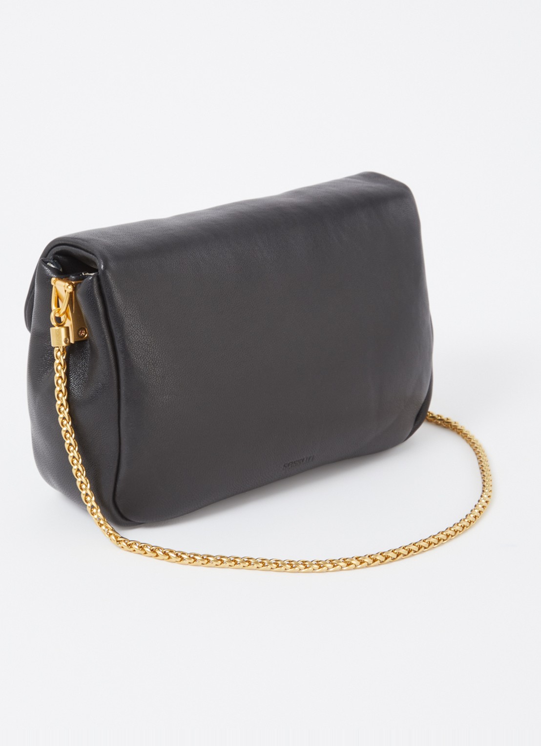 Sessùn Diviluz Puffy crossbodytas van lamsleer - achterkant zwart