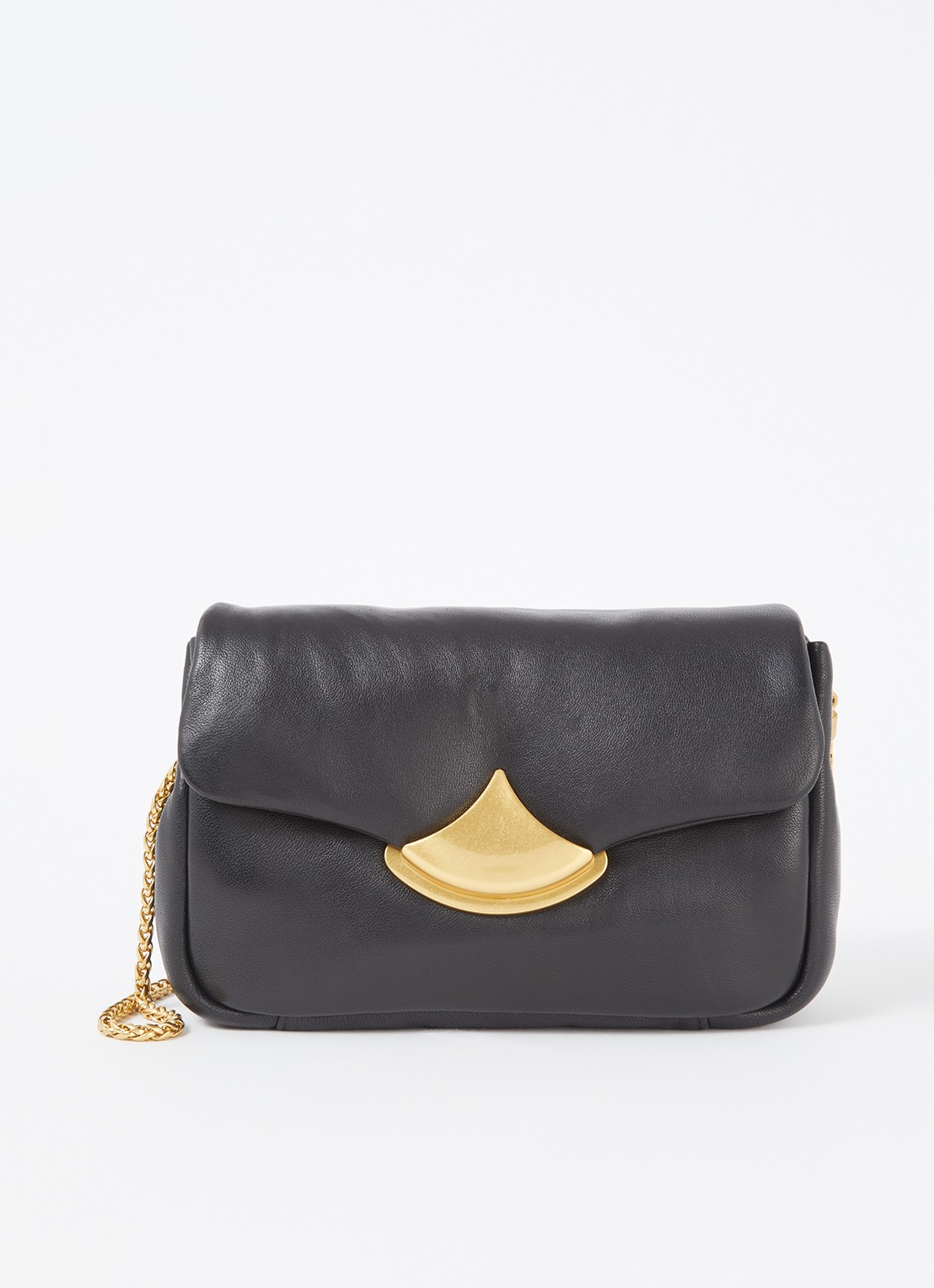 Sessùn Diviluz Puffy crossbodytas van lamsleer - voorkant 2 zwart