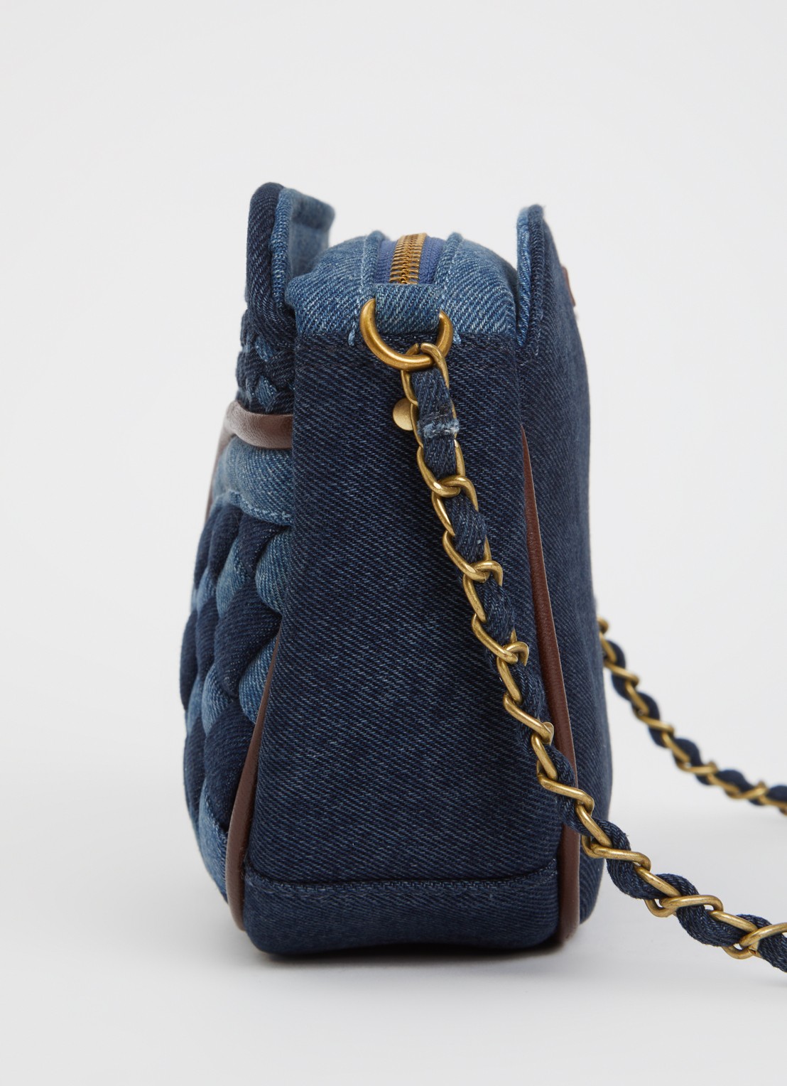 Sessùn Divine Braided crossbodytas met details van lamsleer - detail 3 indigo