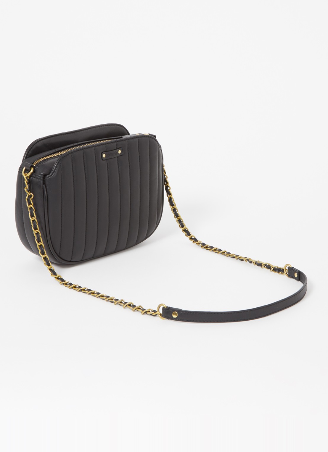 Sessùn Divine crossbodytas van lamsleer - achterkant zwart