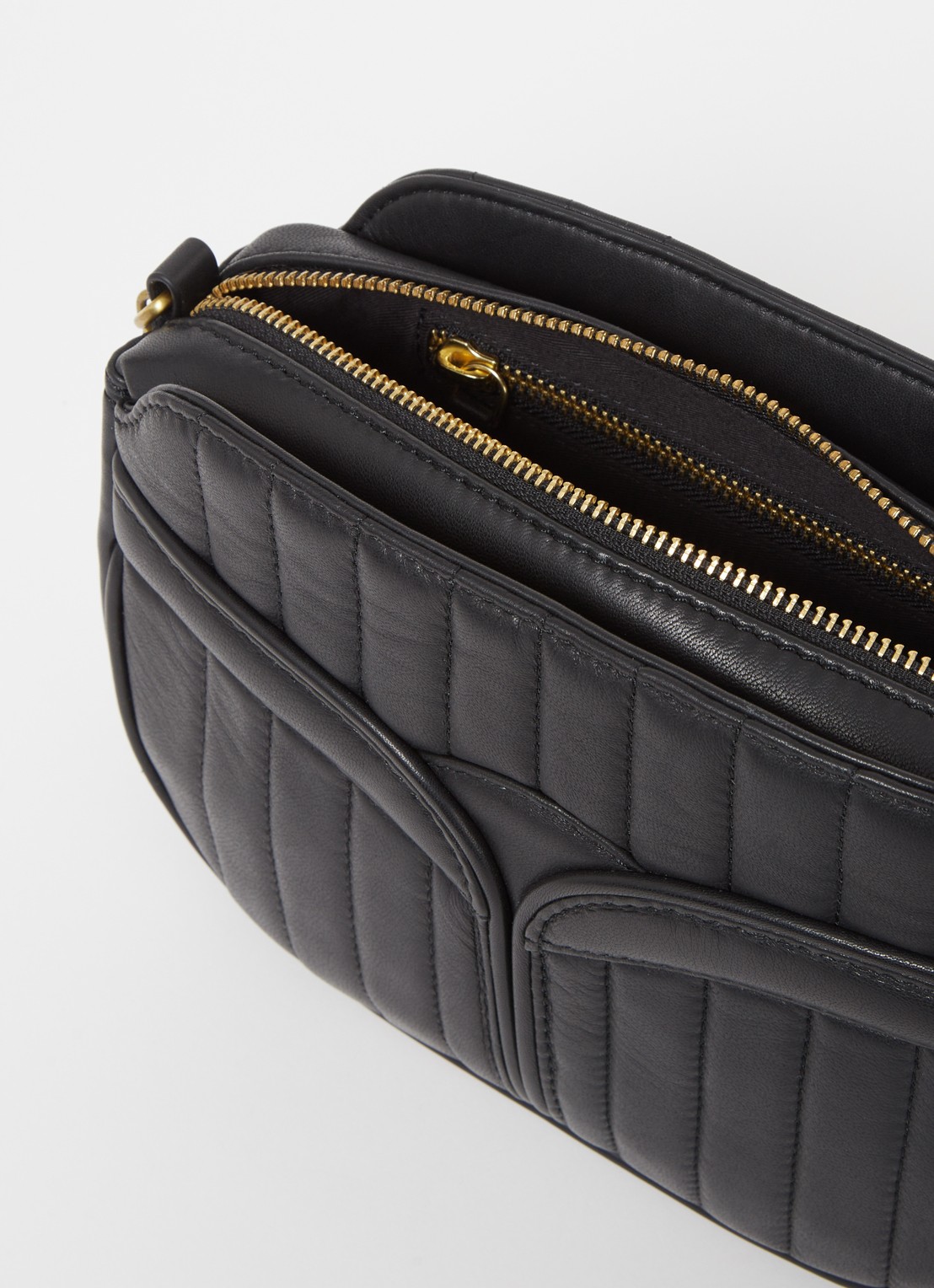 Sessùn Divine crossbodytas van lamsleer - detail 2 zwart