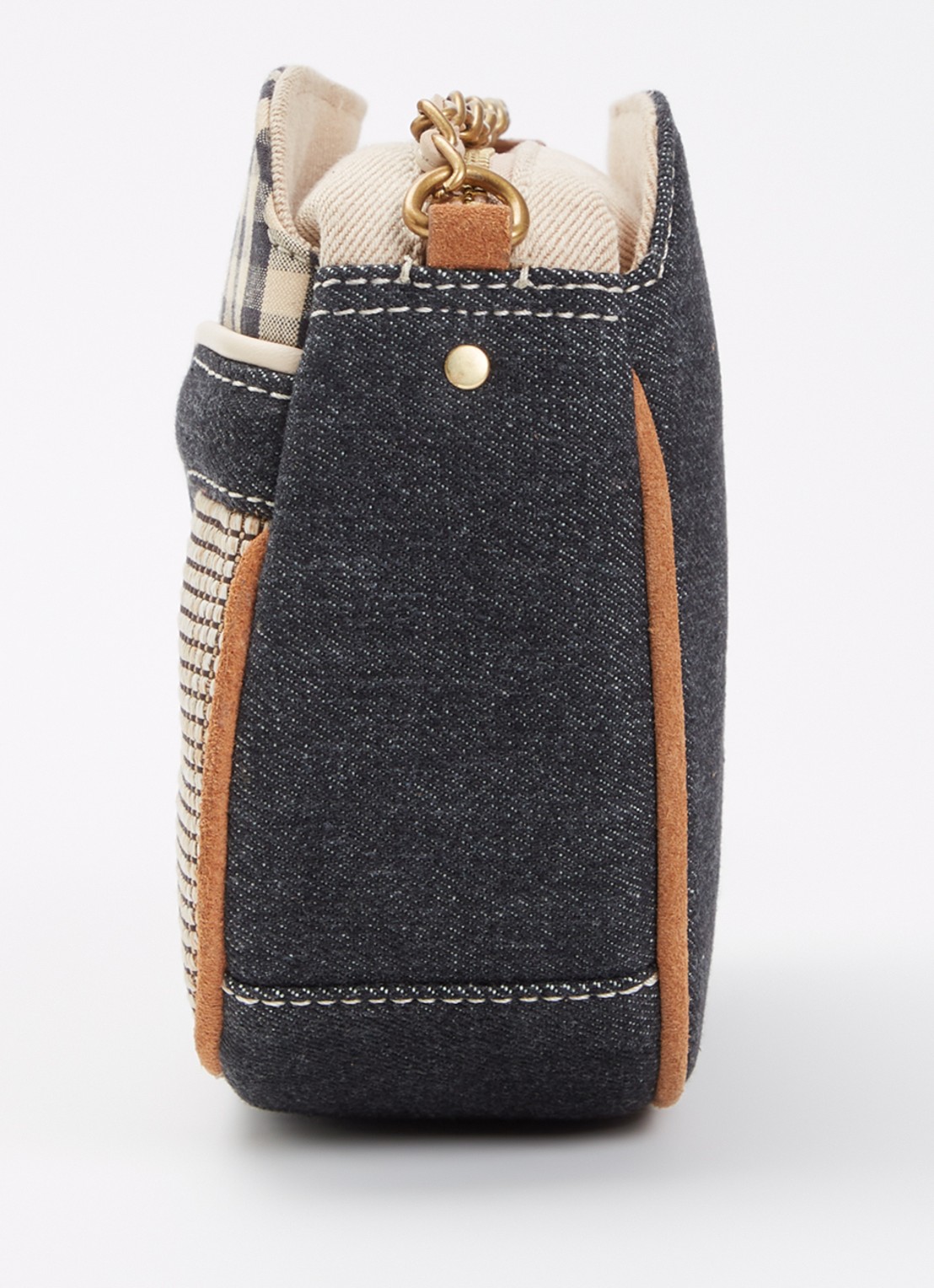 Sessùn Divine V crossbodytas met details van leer - detail 4 zwart