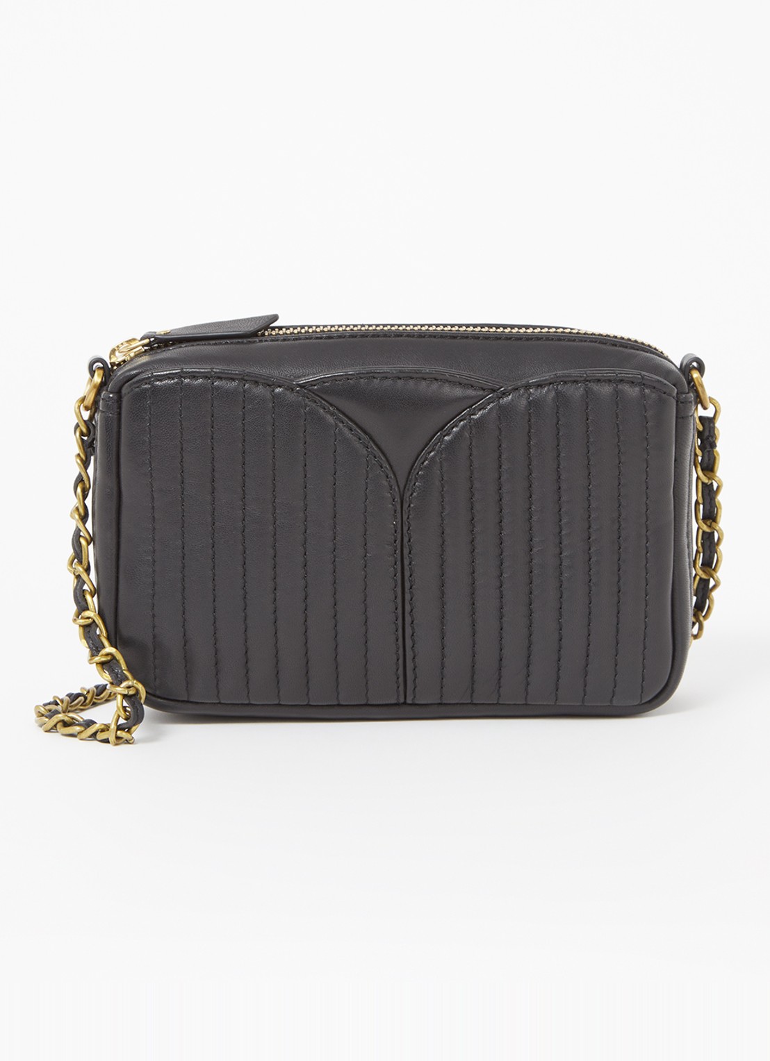 Sessùn Divinou crossbodytas van lamsleer  - voorkant zwart