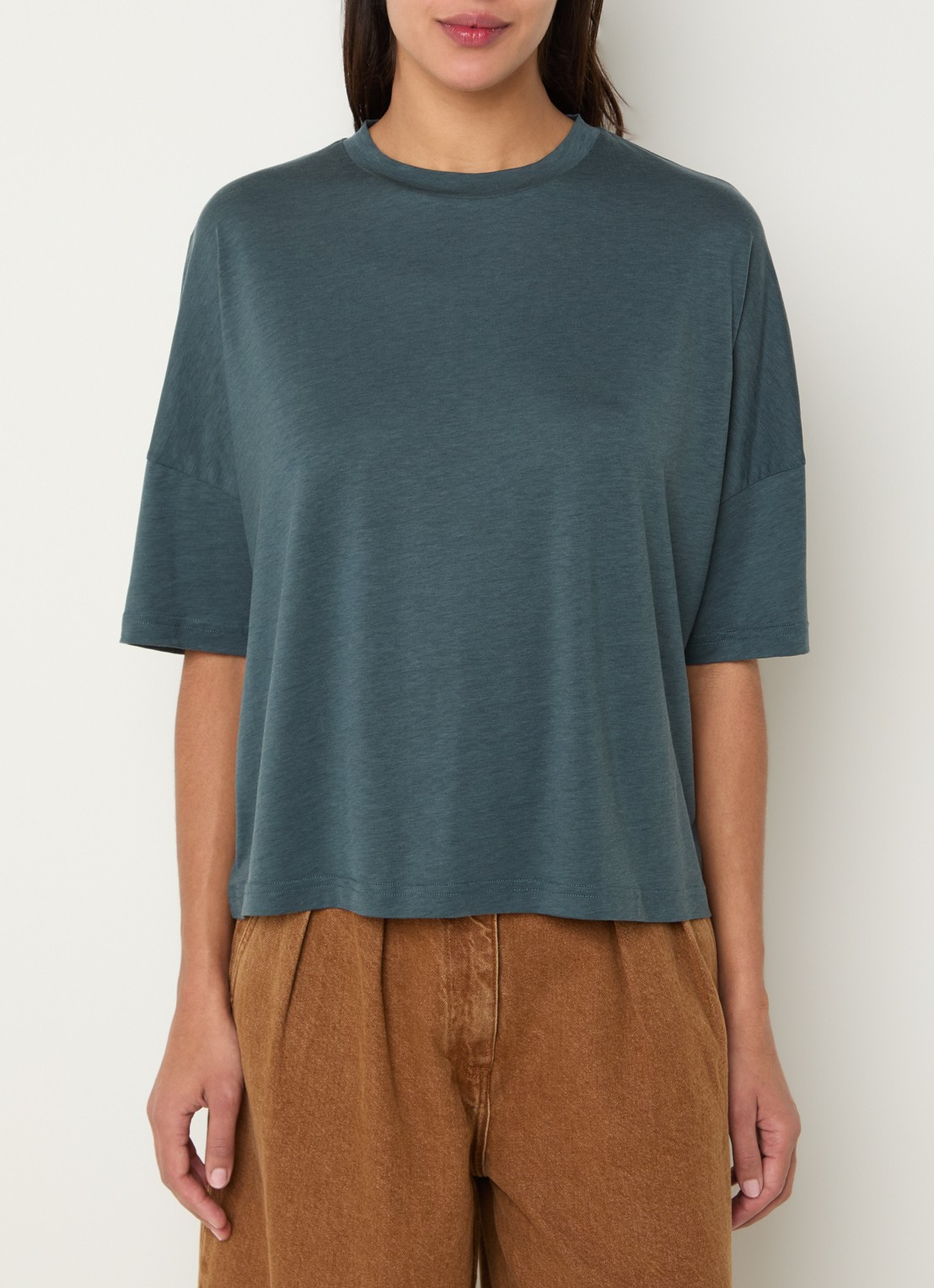 Sessùn Dorel T-shirt met ronde hals - detail donkergroen