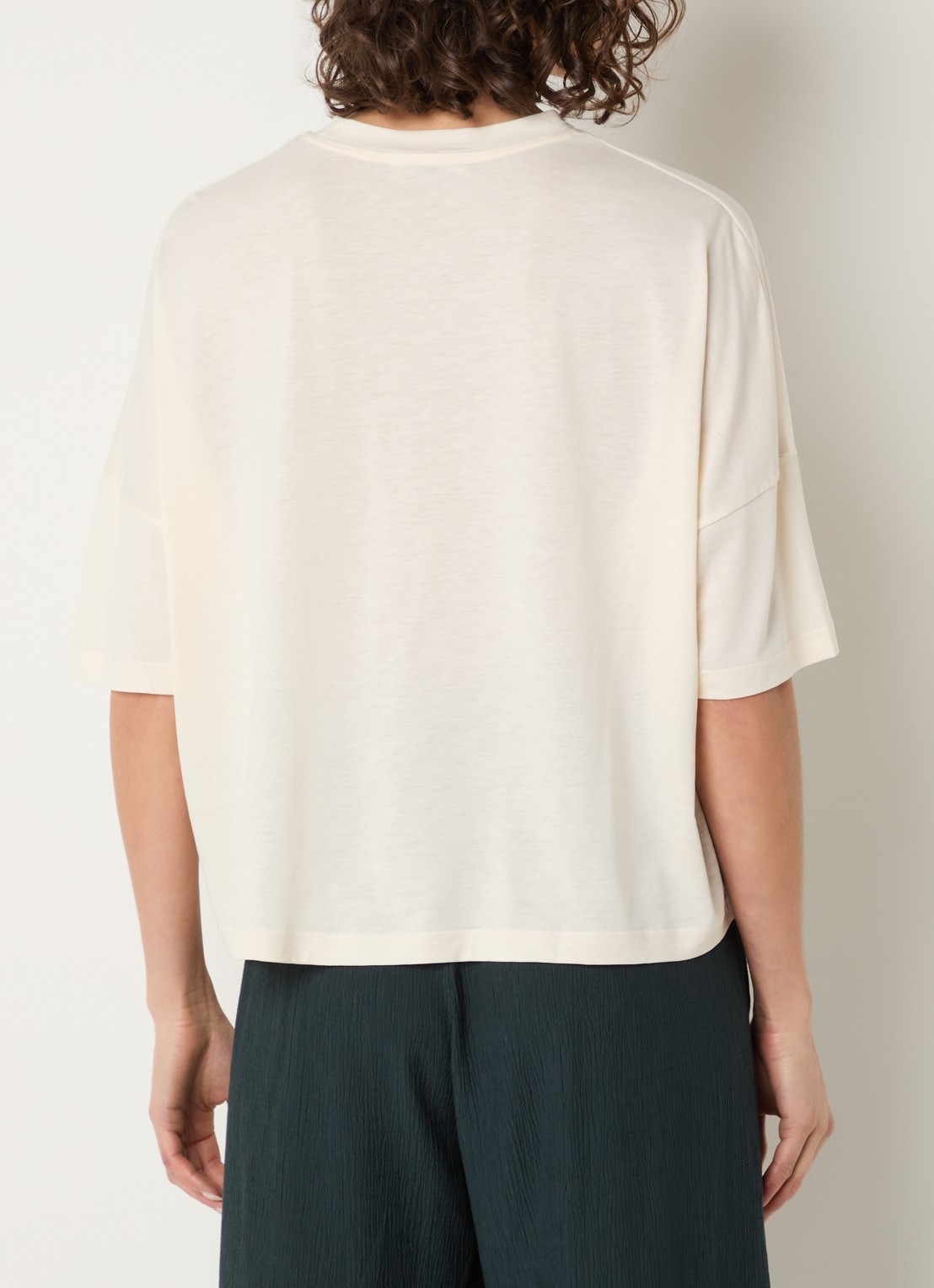 Sessùn Dorel T-shirt met ronde hals - achterkant creme