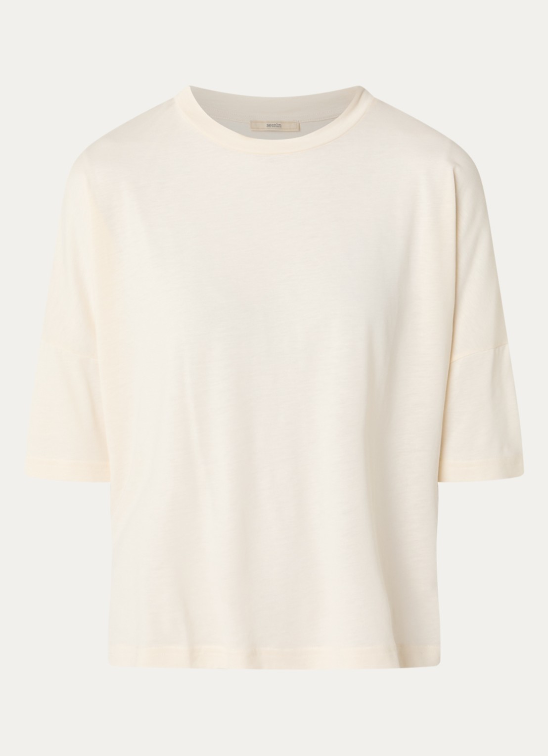 Sessùn Dorel T-shirt met ronde hals - voorkant 2 creme