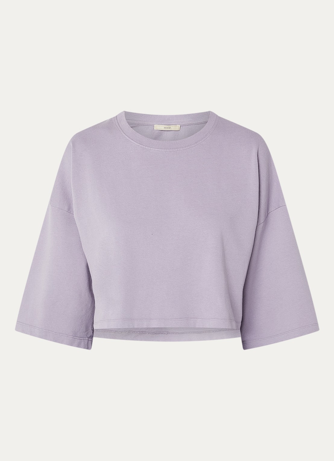 Sessùn Epoteiro cropped T-shirt met trompetmouw - voorkant lila