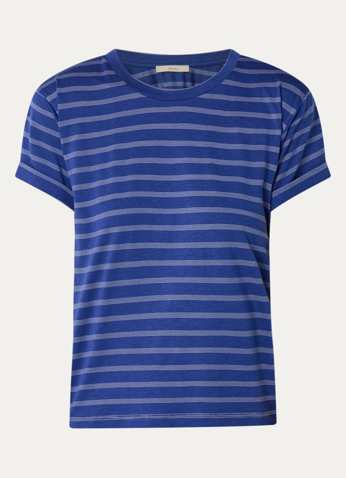 Sessùn Flaherty T-shirt met streepprint - voorkant 2 kobaltblauw