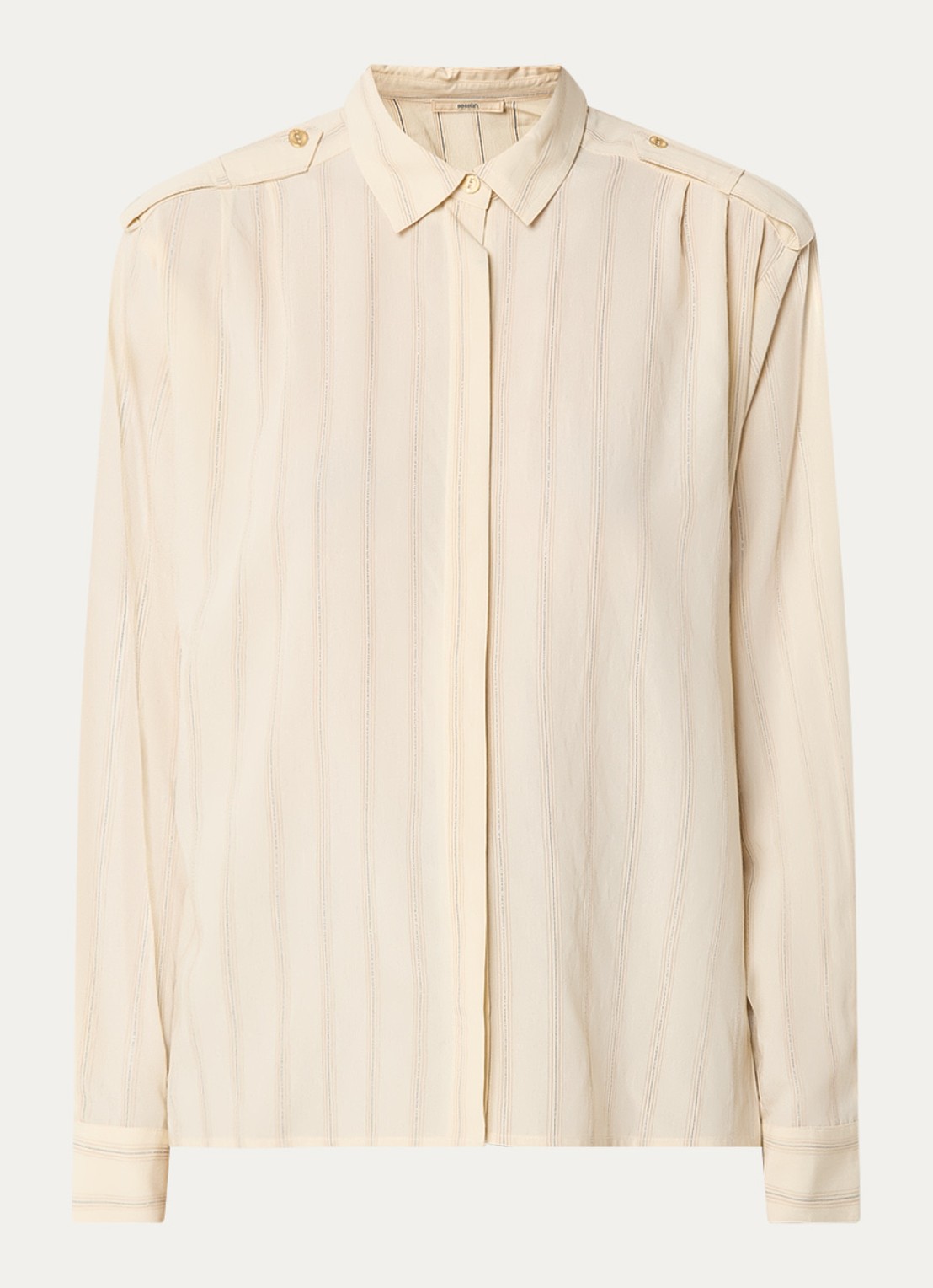 Sessùn Ginger blouse met streepprint en lurex - voorkant 3 beige