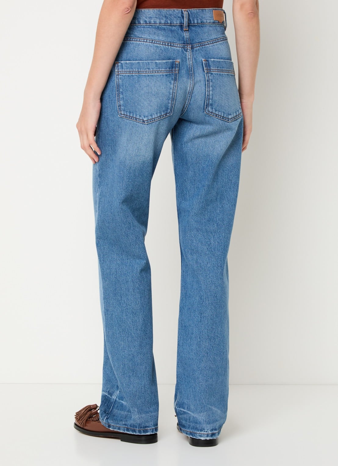 Sessùn High waist straight leg jeans met medium wassing - achterkant 5 indigo