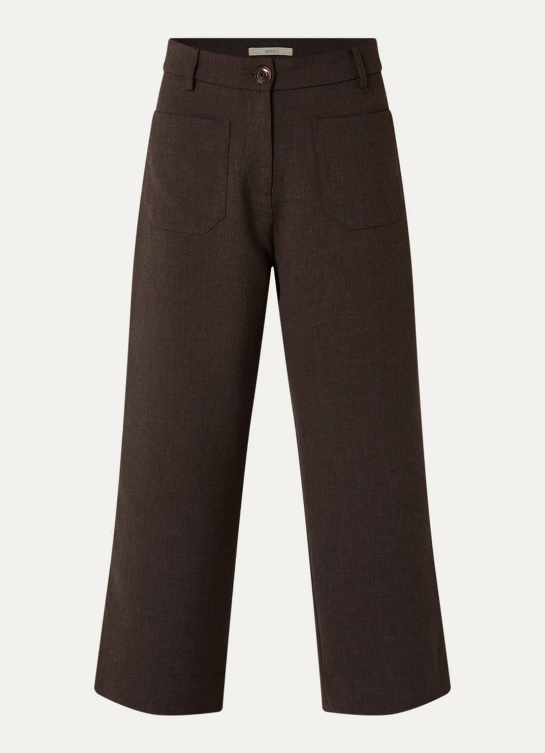 Sessùn Hudkin high waist loose fit pantalon met steekzakken - voorkant 2 donkerbruin