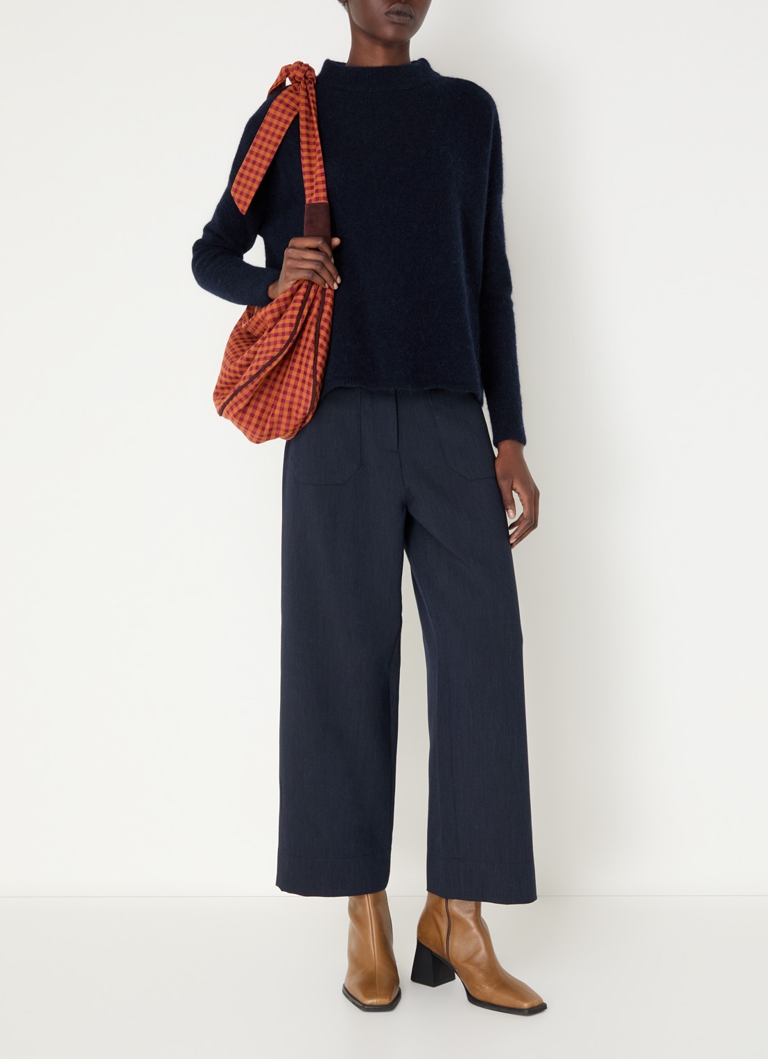 Sessùn Hudkin high waist loose fit pantalon met steekzakken - voorkant 4 indigo