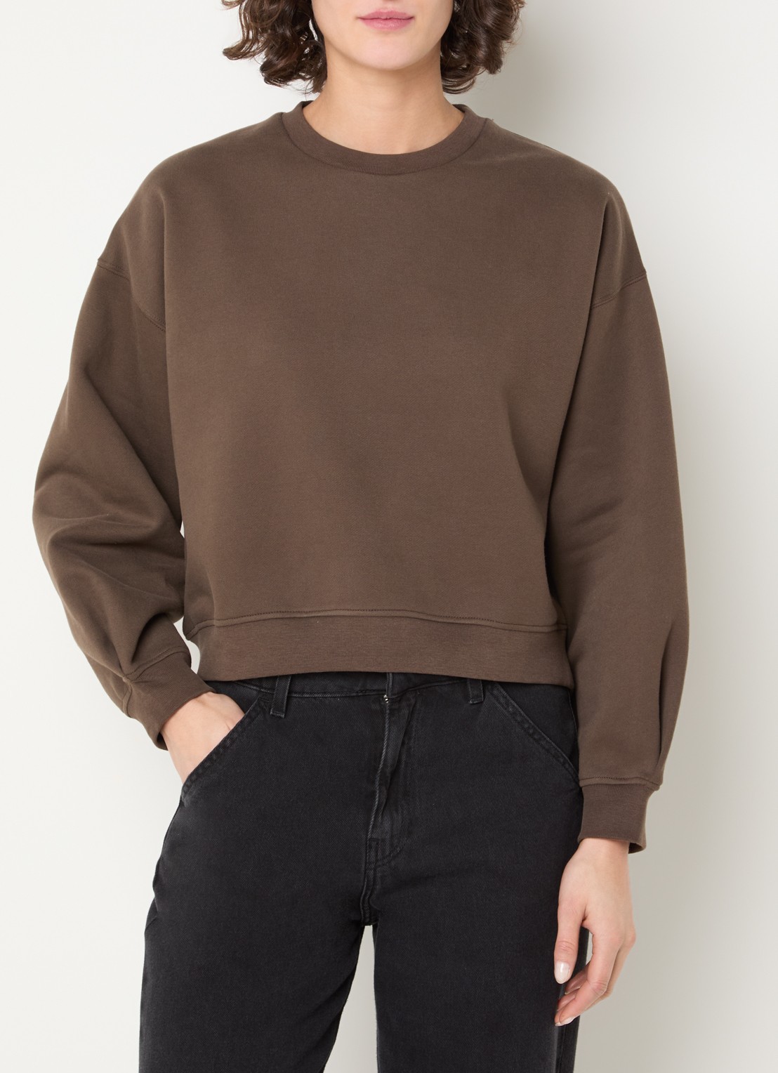 Sessùn Inea sweater met ronde hals - detail 4 bruin