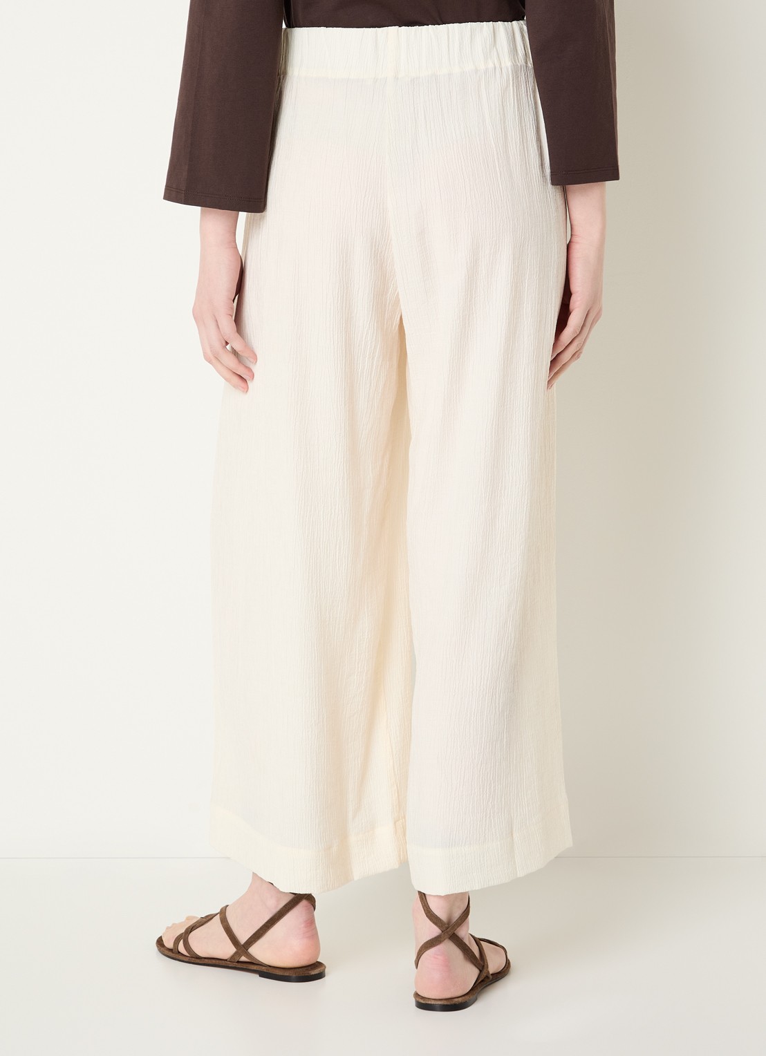 Sessùn Isla Minima culottes van crêpe  - achterkant creme