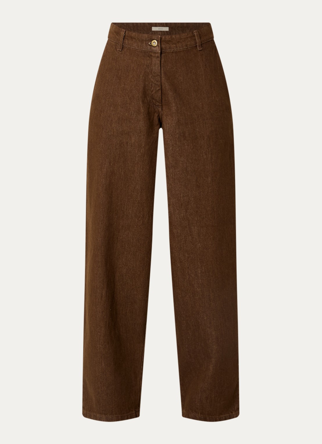 Sessùn Kart high waist straight leg jeans met gekleurde wassing - voorkant 3 hazelnootbruin