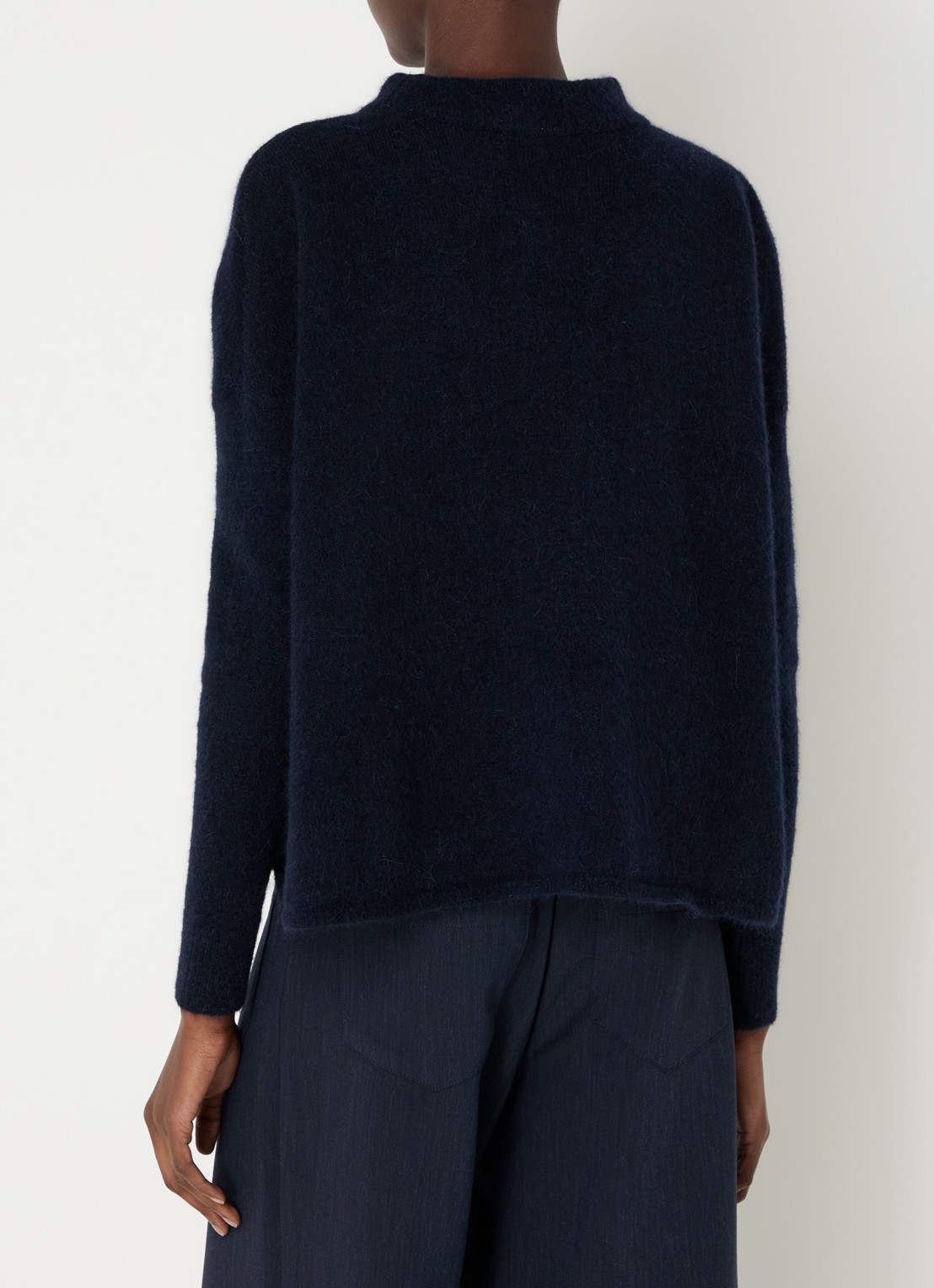 Sessùn Kunlun grofgebreide trui in alpaca wolblend - achterkant donkerblauw