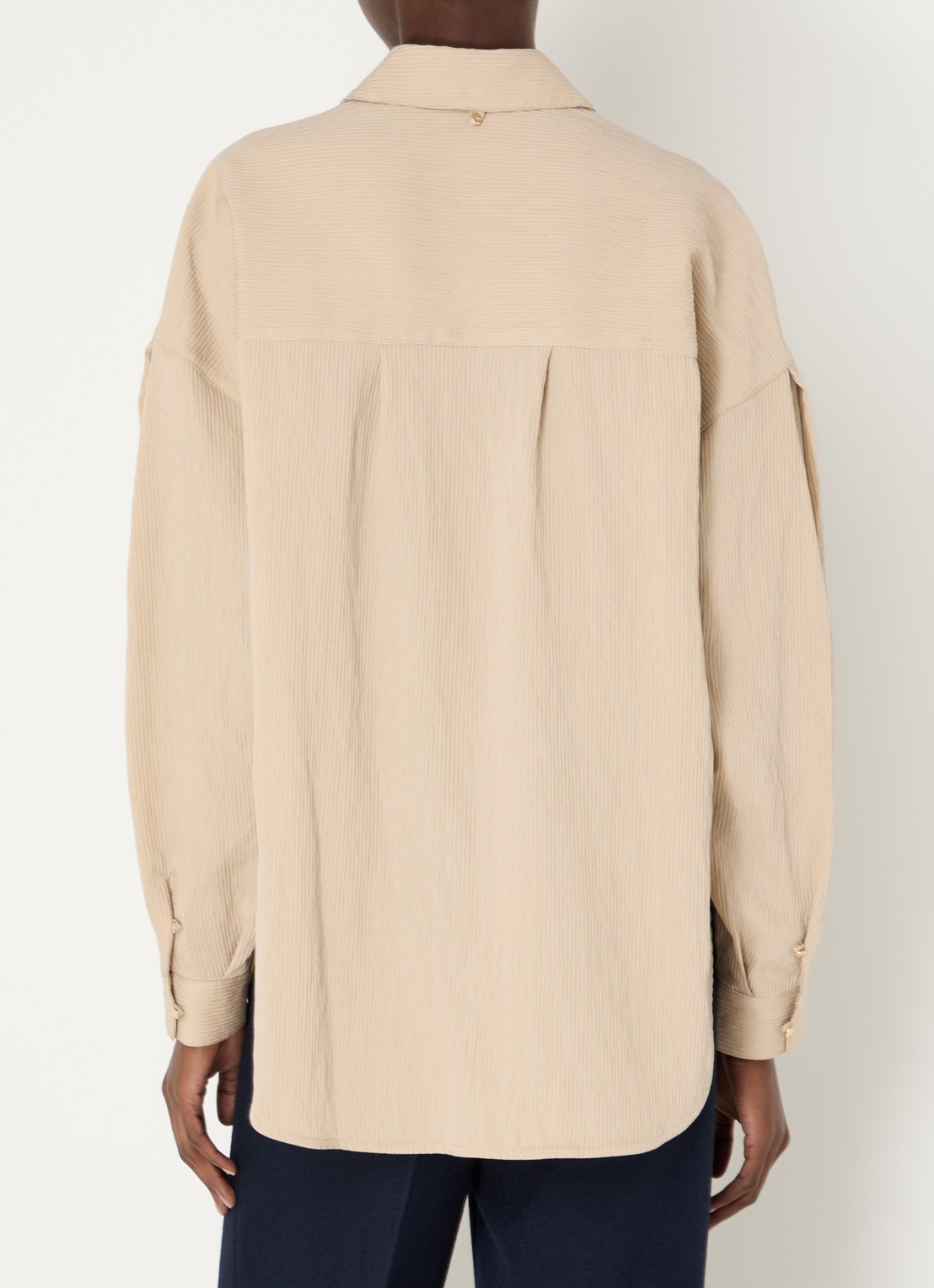 Sessùn Liza blouse met streepprint - achterkant 2 beige
