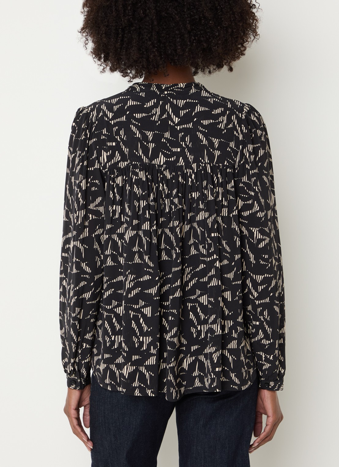 Sessùn Lylis blouse met print - achterkant zwart