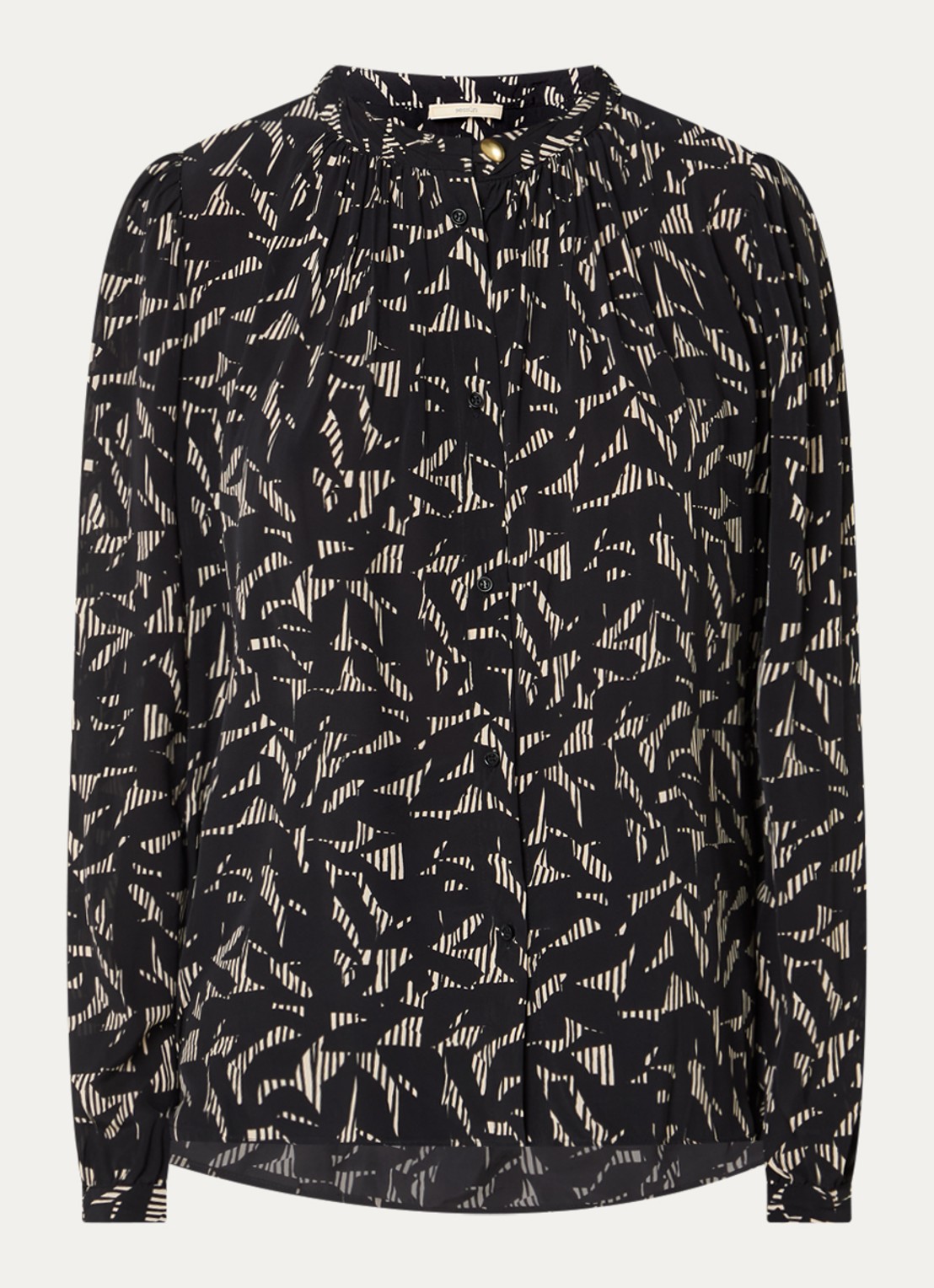 Sessùn Lylis blouse met print - voorkant 2 zwart