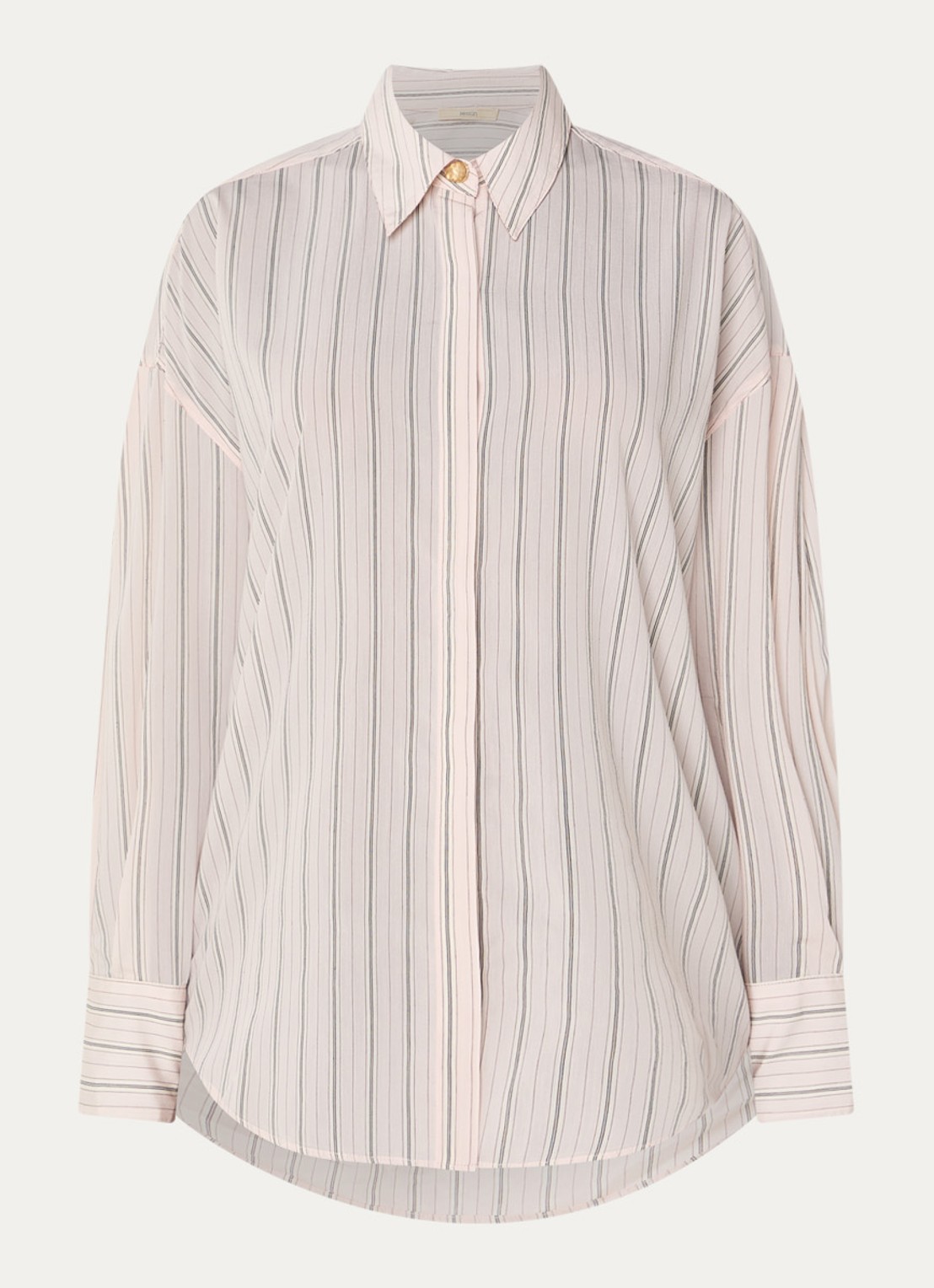 Sessùn Mabel blouse met streepprint - voorkant lichtroze