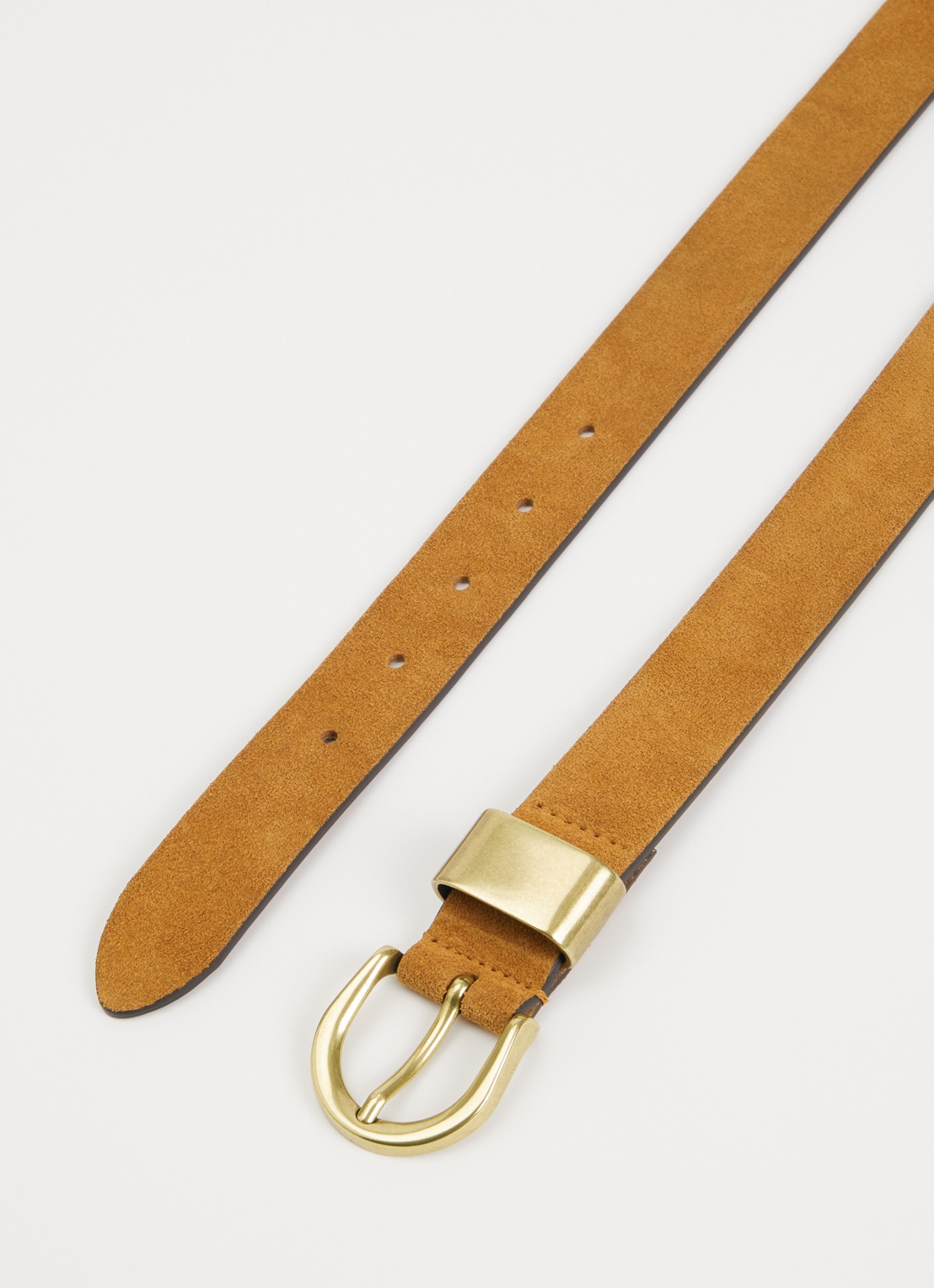 Sessùn Milou riem van suède - detail 2 cognac