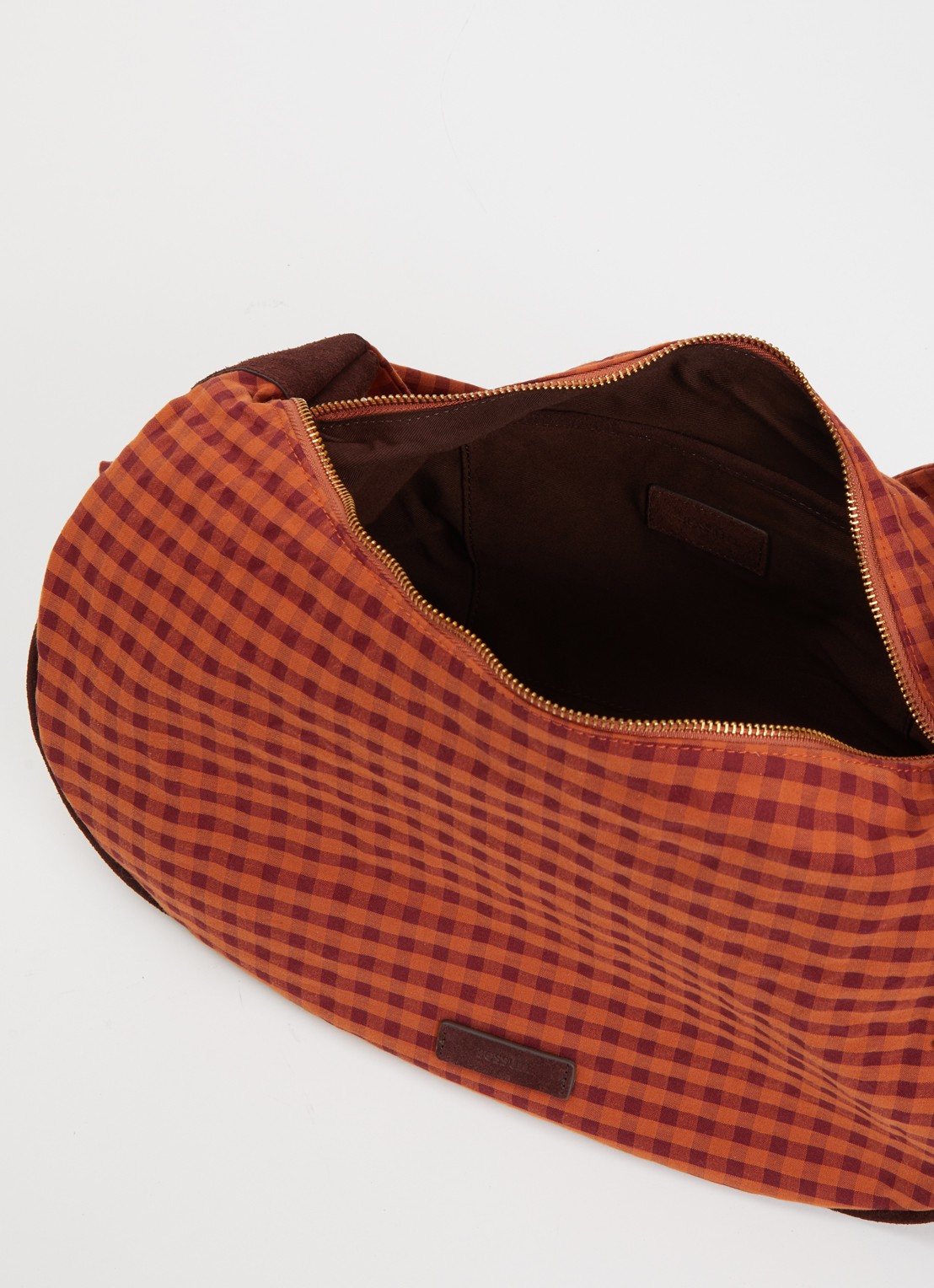 Sessùn Minilango crossbodytas met suède details  - detail 3 oranjebruin