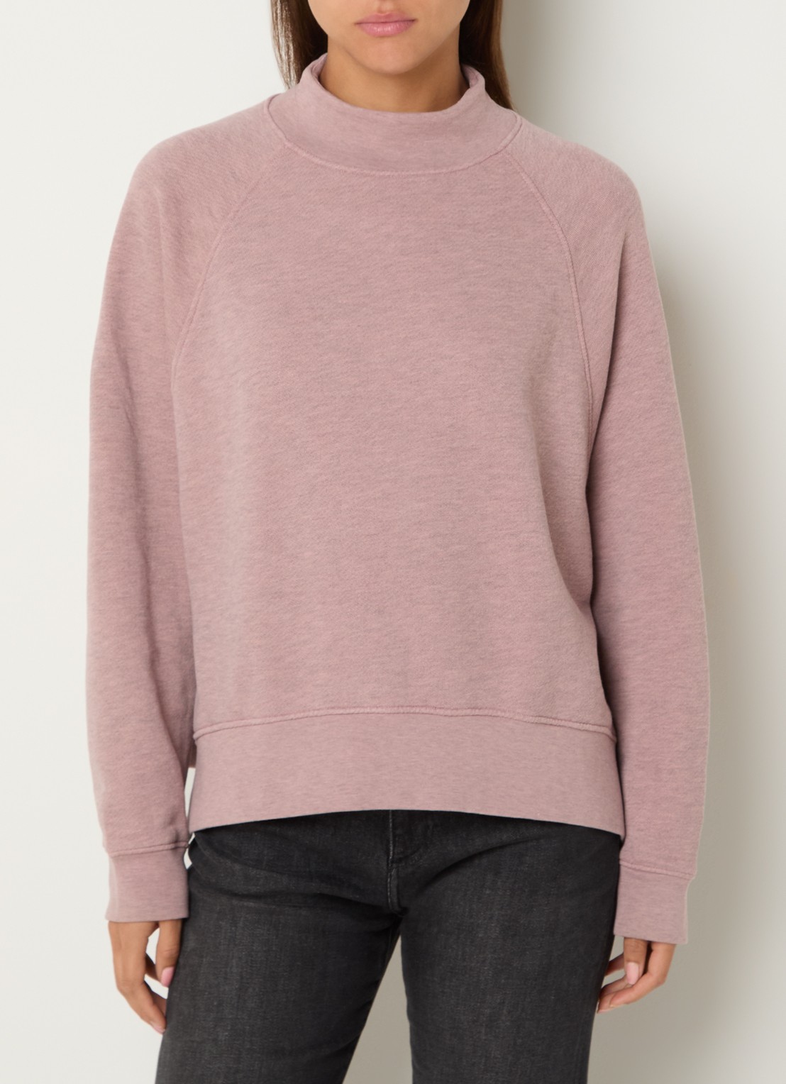 Sessùn Oliveira sweater met opstaande kraag - detail roze