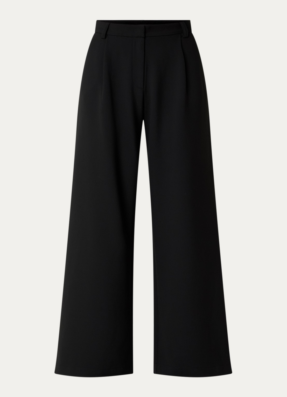 Sessùn Provenco high waist wide fit pantalon met plooien - voorkant 3 zwart