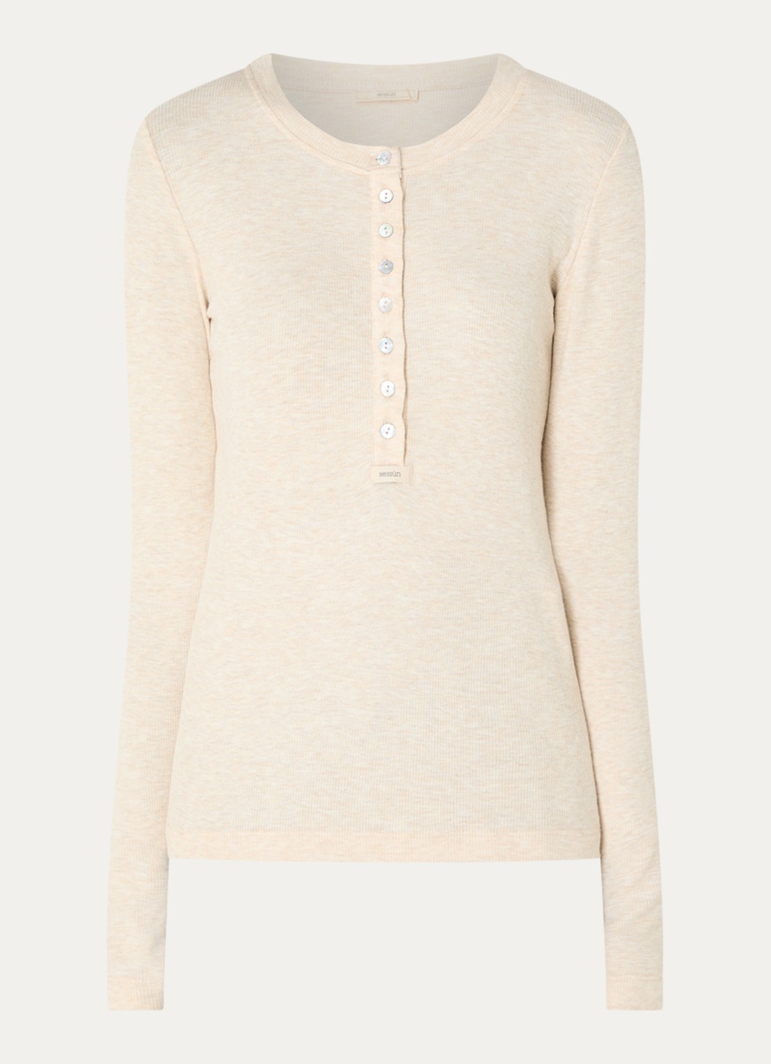 Sessùn Rafter long sleeve in linnenblend - voorkant 2 creme