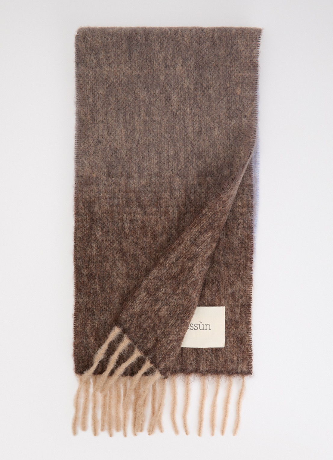 Sessùn Rico sjaal in alpaca wolblend 180 x 25 cm - voorkant lila