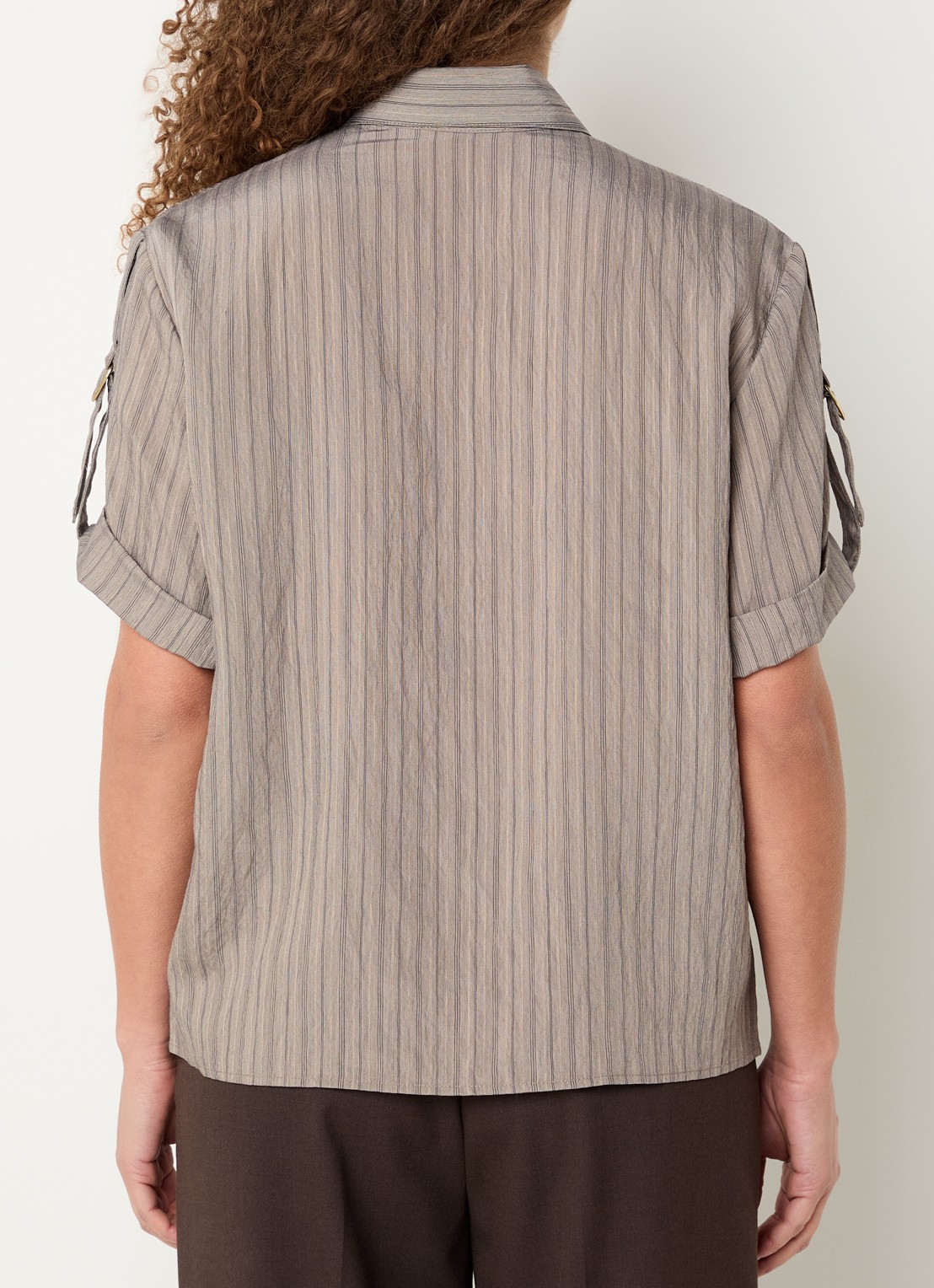 Sessùn Safara blouse met streepprint - achterkant 4 zand