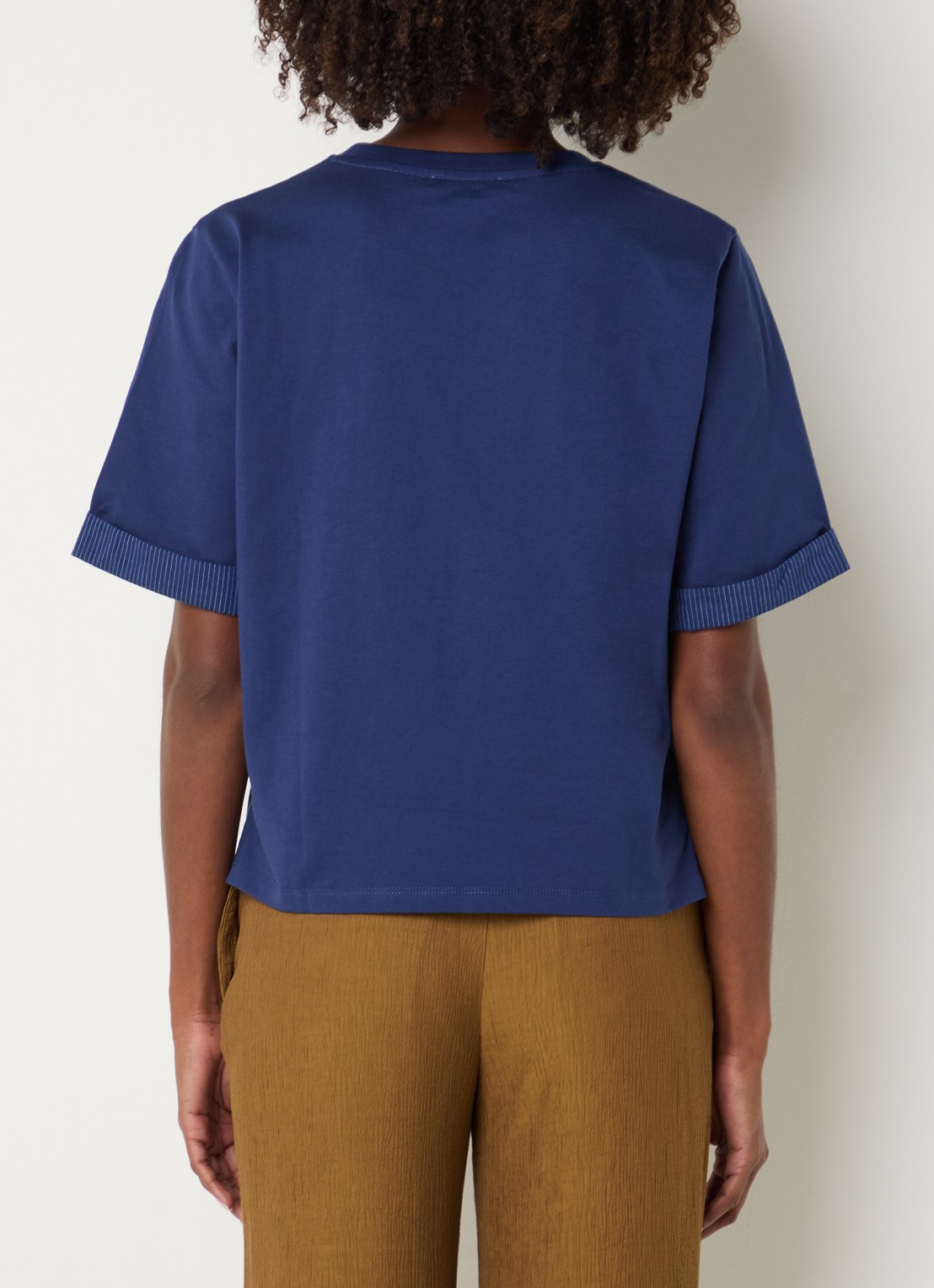 Sessùn Samico T-shirt met streepprint - achterkant 2 donkerblauw