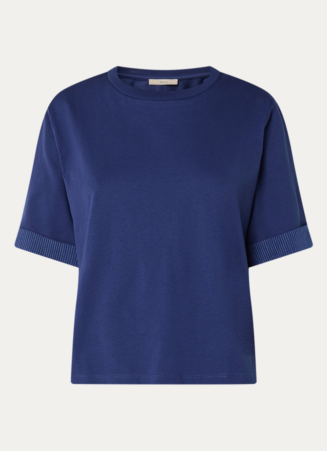Sessùn Samico T-shirt met streepprint - voorkant 3 donkerblauw