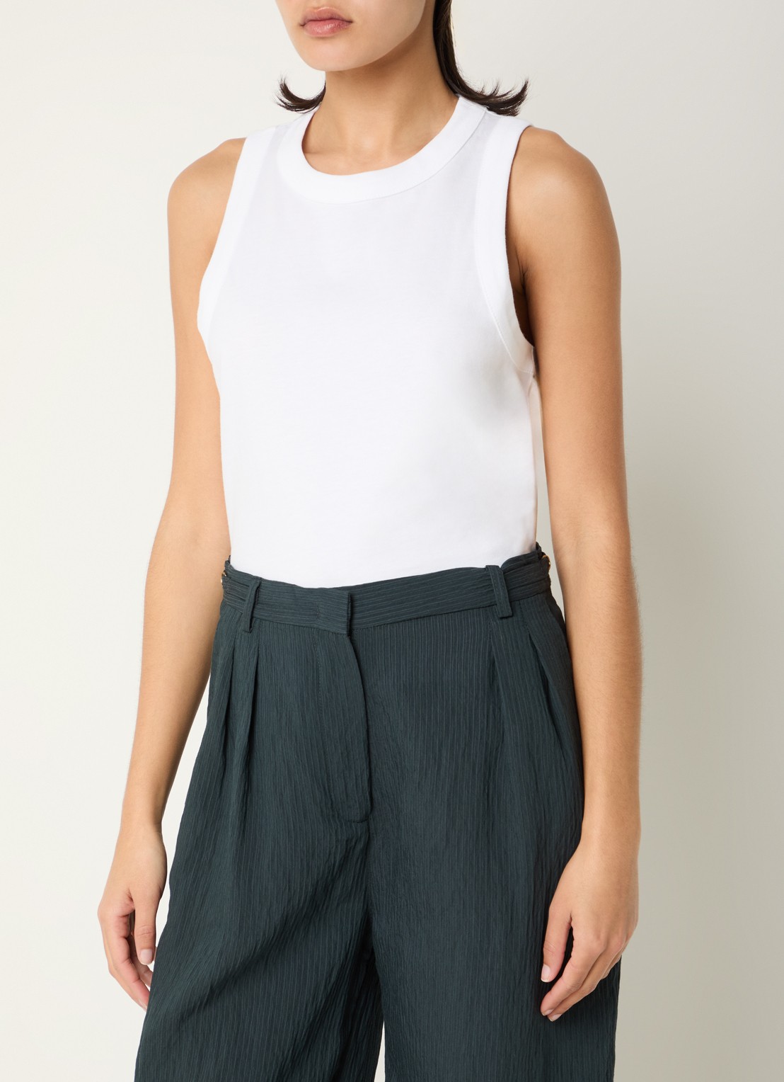 Sessùn Sangalo tanktop met stretch - detail 3 wit