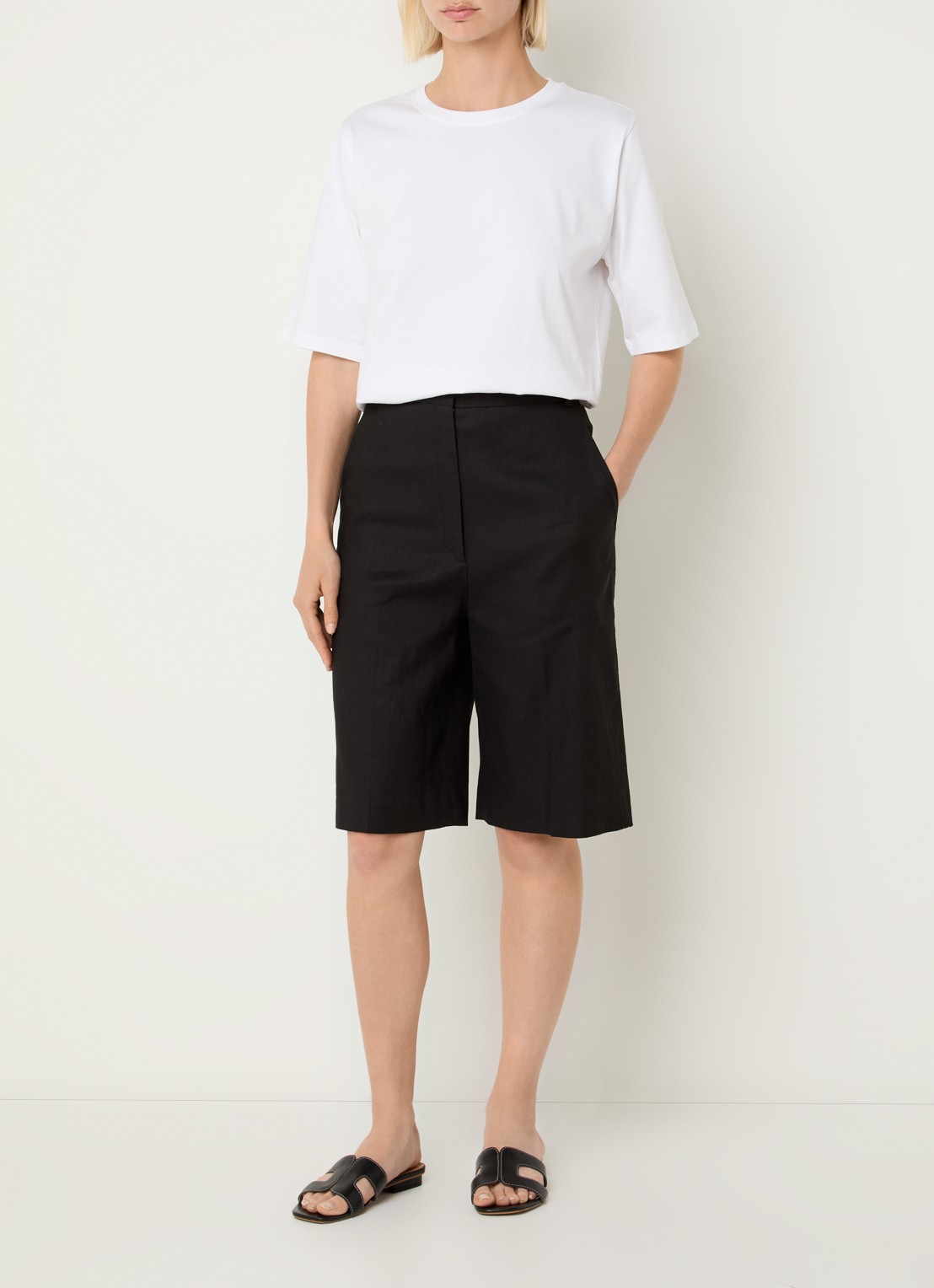 Sessùn Serge T-shirt met ronde hals - voorkant 4 wit