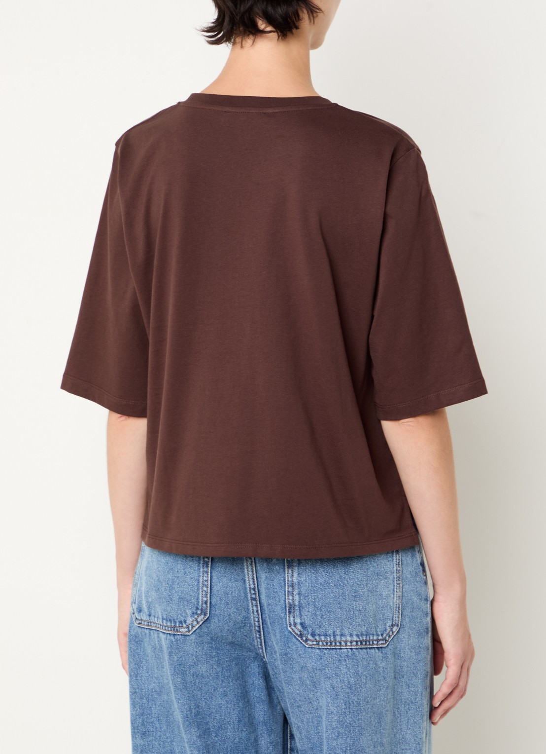 Sessùn Serge T-shirt met ronde hals - achterkant 3 bruin