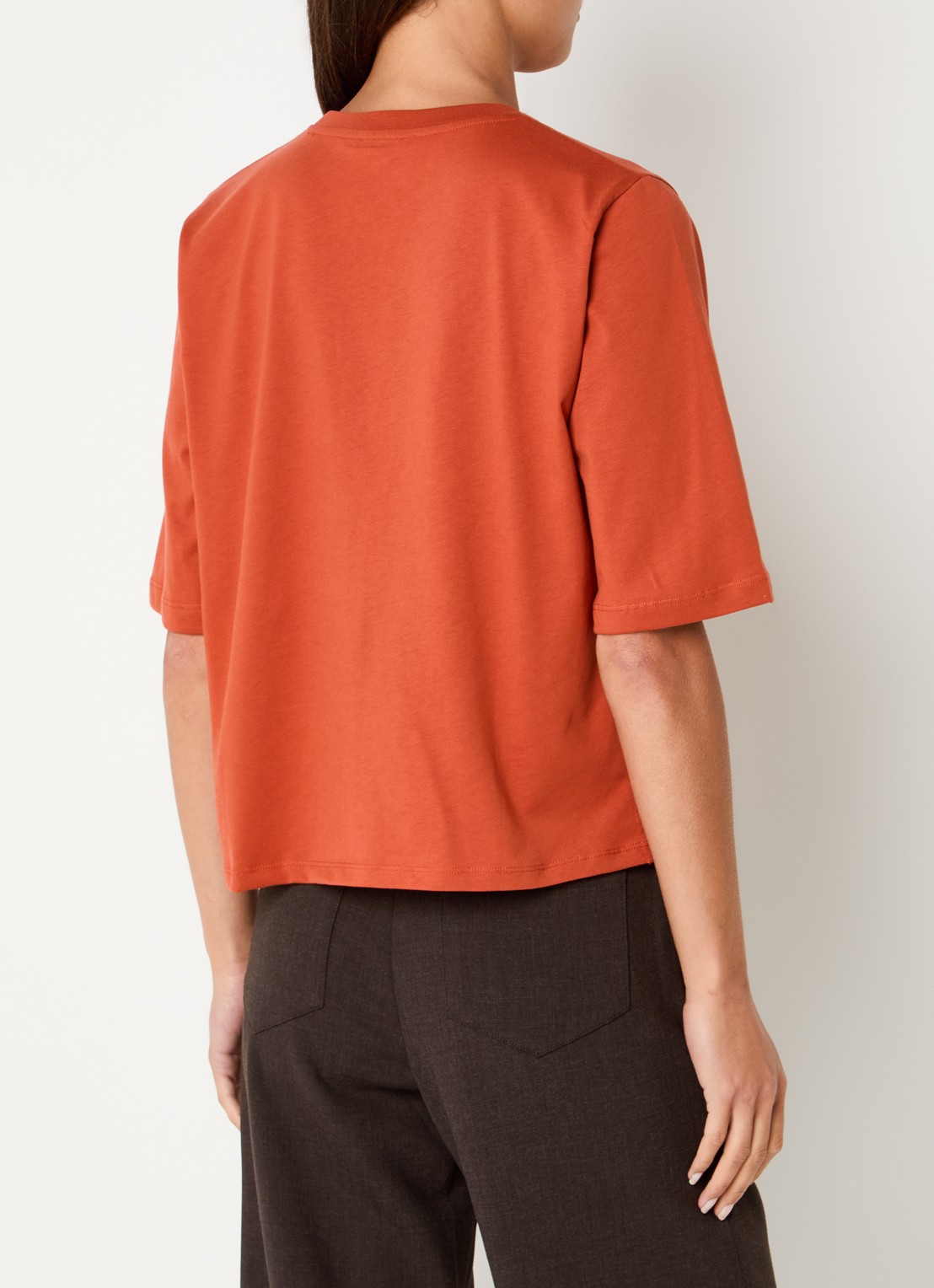 Sessùn Serge T-shirt met split - achterkant 4 oranje