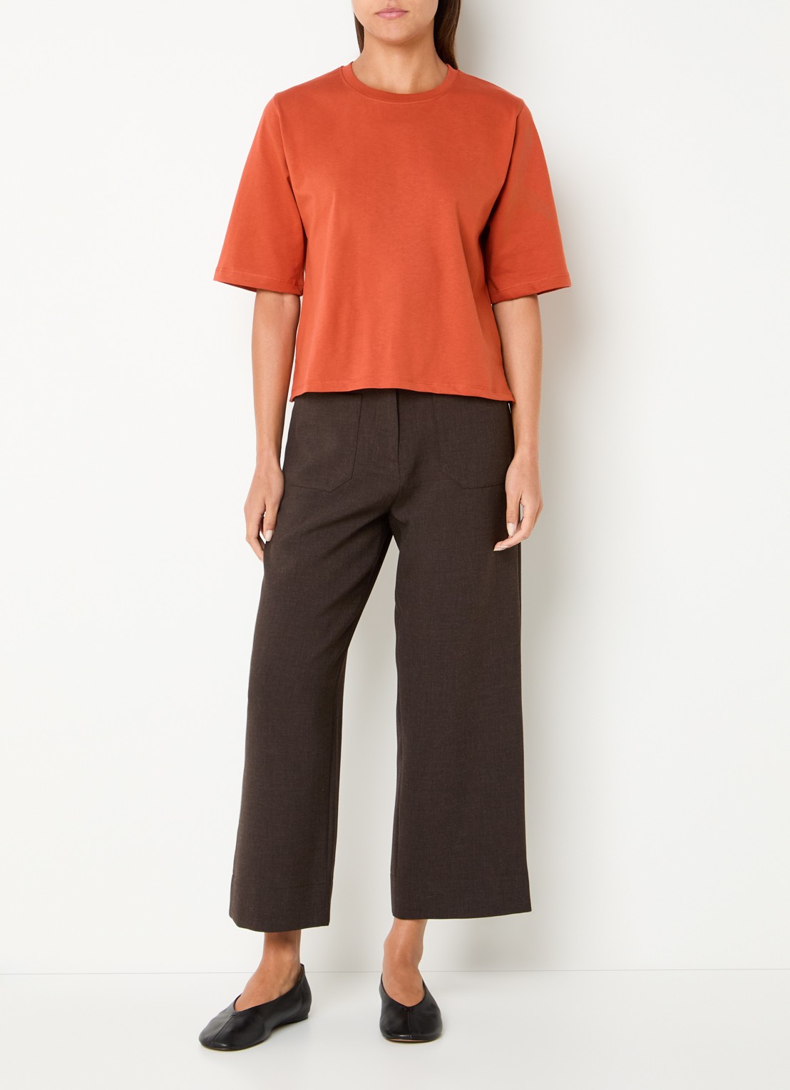 Sessùn Serge T-shirt met split - voorkant 3 oranje