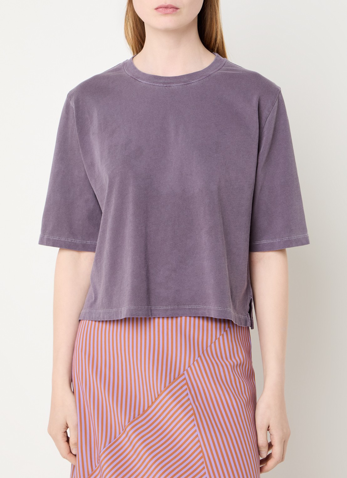 Sessùn Sergio T-shirt met ronde hals - detail 4 lila
