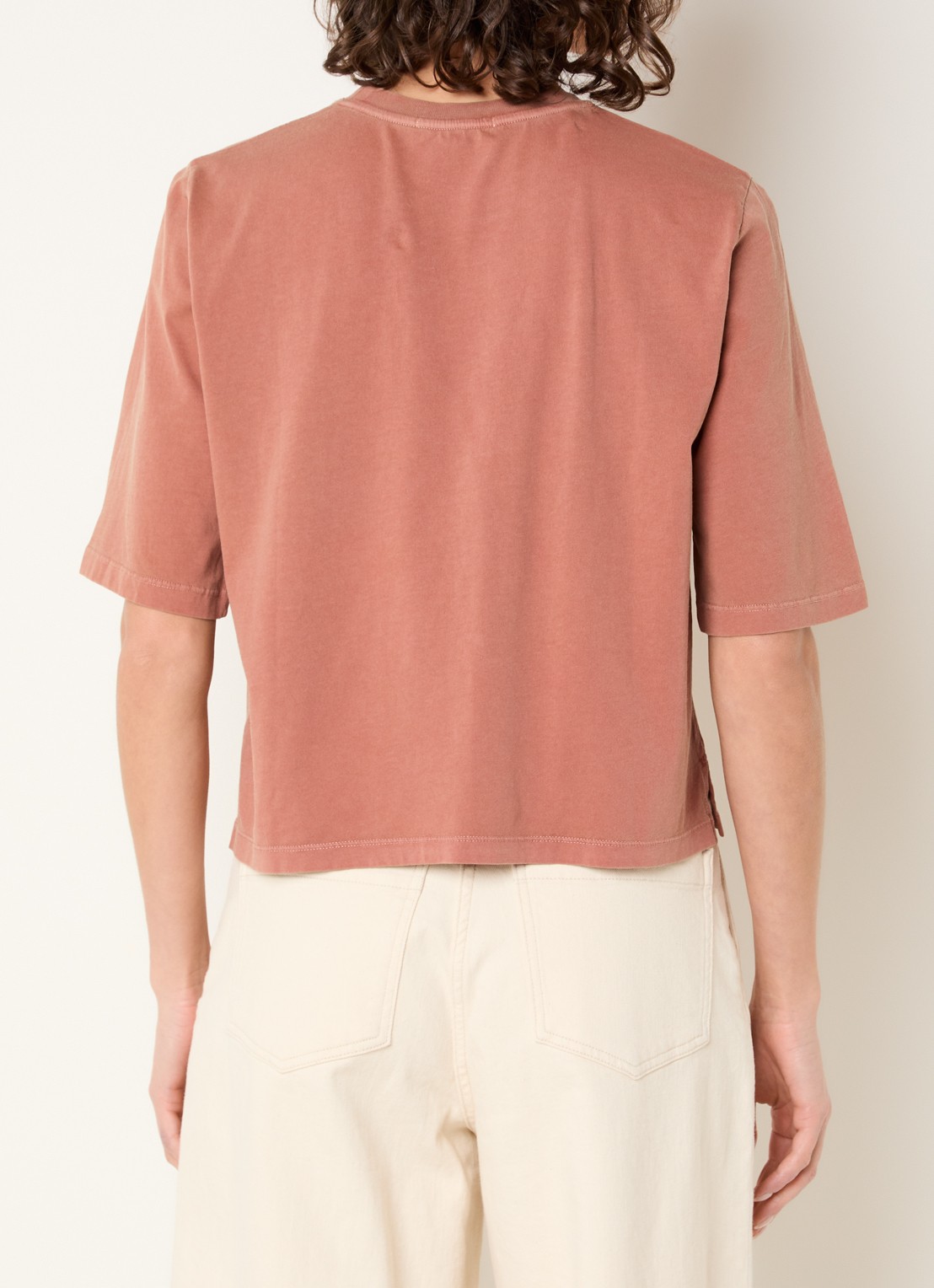 Sessùn Sergio T-shirt met ronde hals - achterkant steenrood