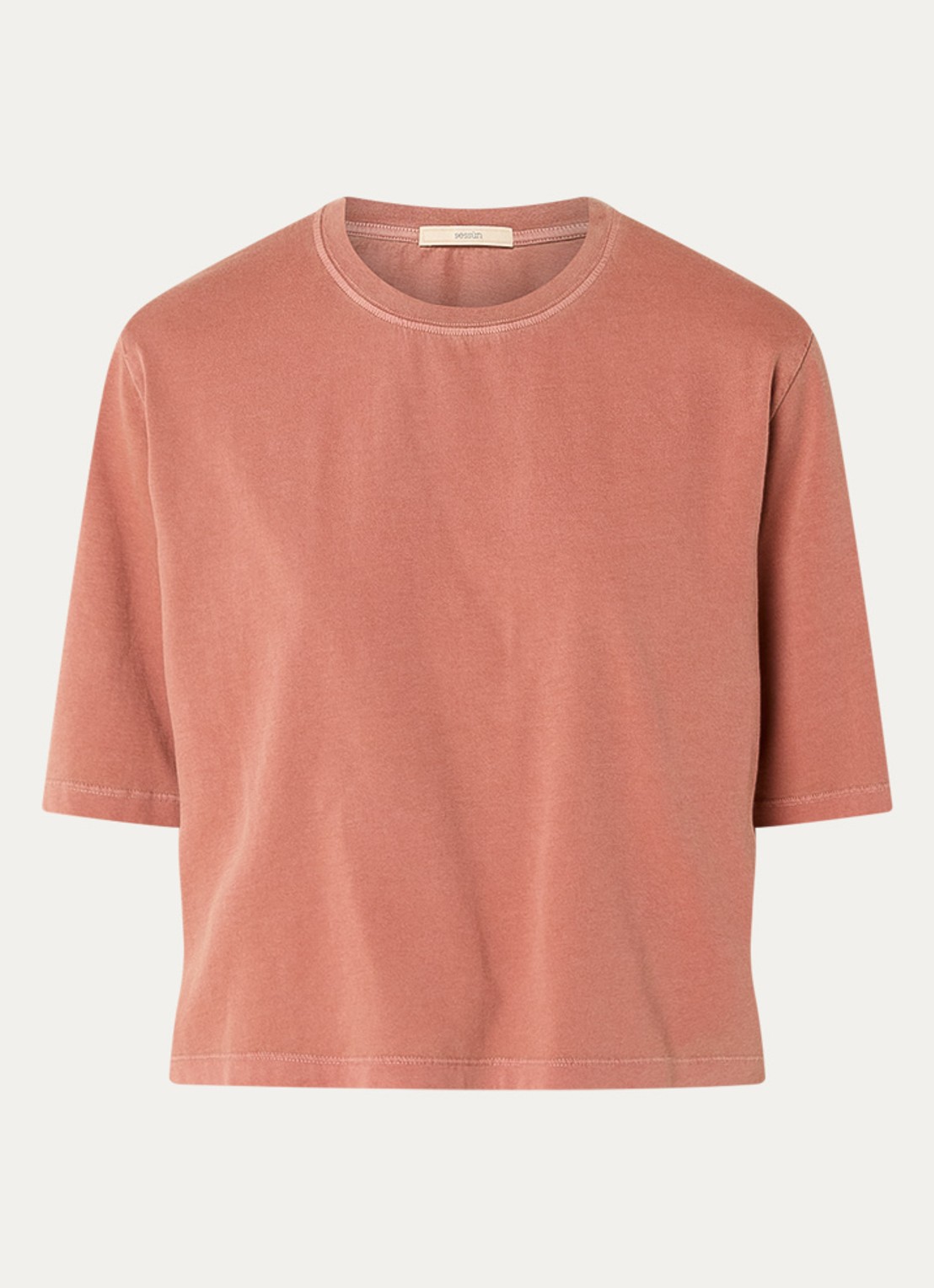 Sessùn Sergio T-shirt met ronde hals - voorkant 2 steenrood