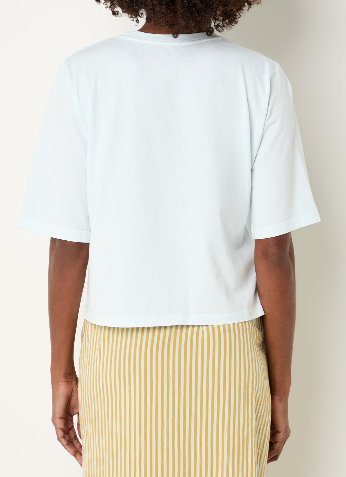 Sessùn Sergio T-shirt met ronde hals - achterkant lichtblauw