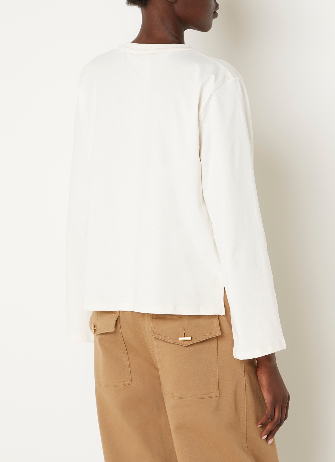 Sessùn Severiano long sleeve met borstzak - achterkant 4 wit