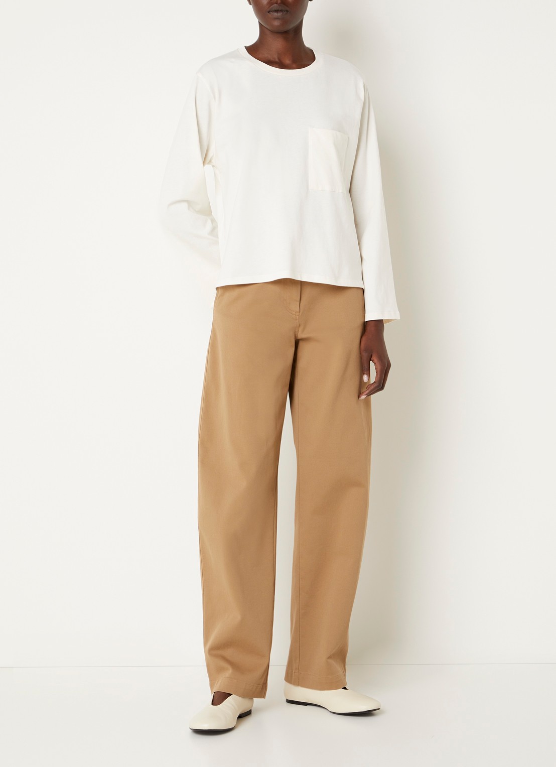 Sessùn Severiano long sleeve met borstzak - voorkant 2 wit